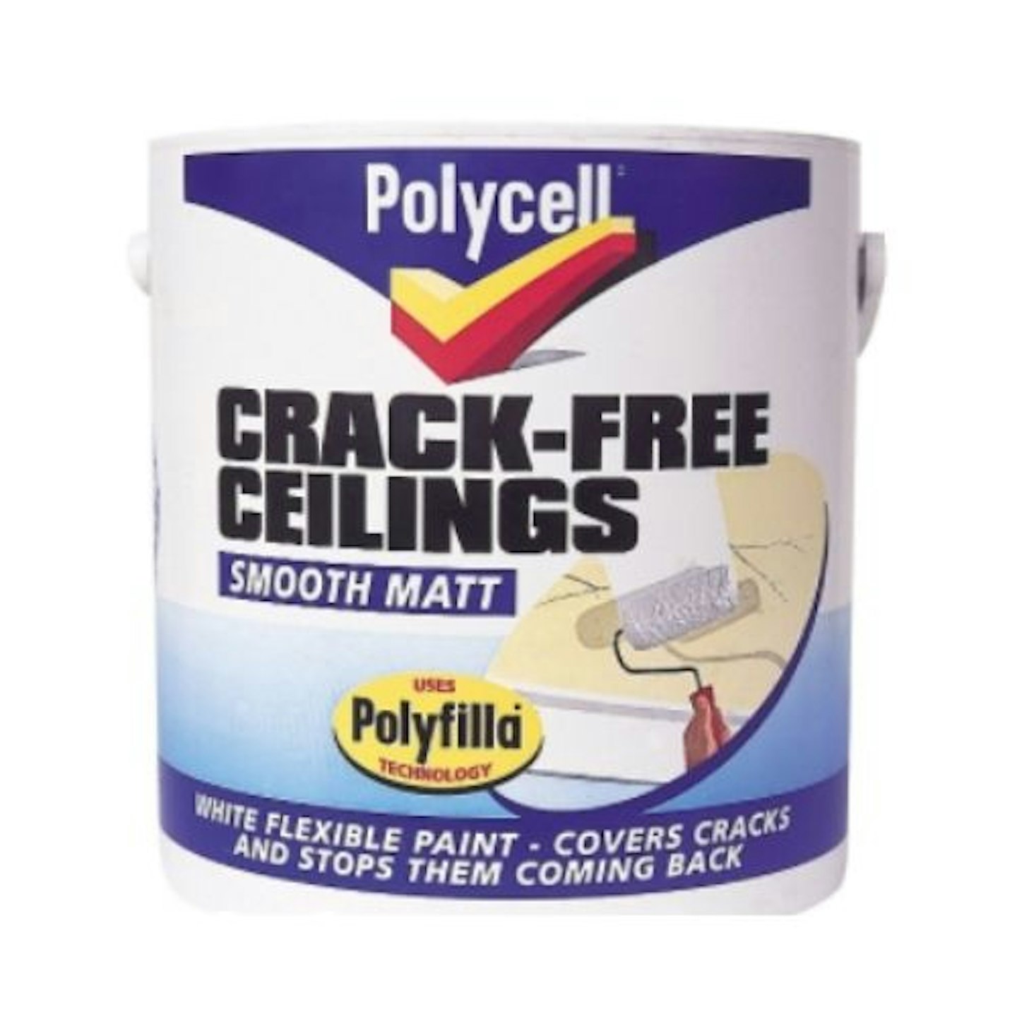 Polycell Crack free White Matt Emulsion paint 2.5L