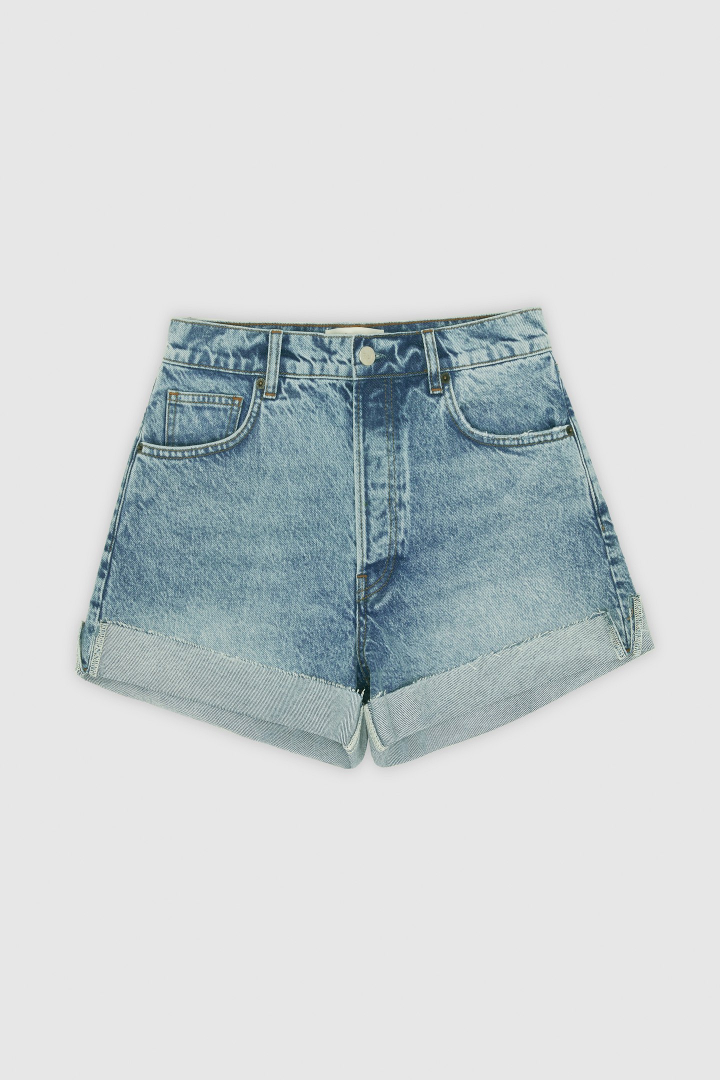 Reformation, Charlie Cuffed High-Rise Jean Shorts, £84