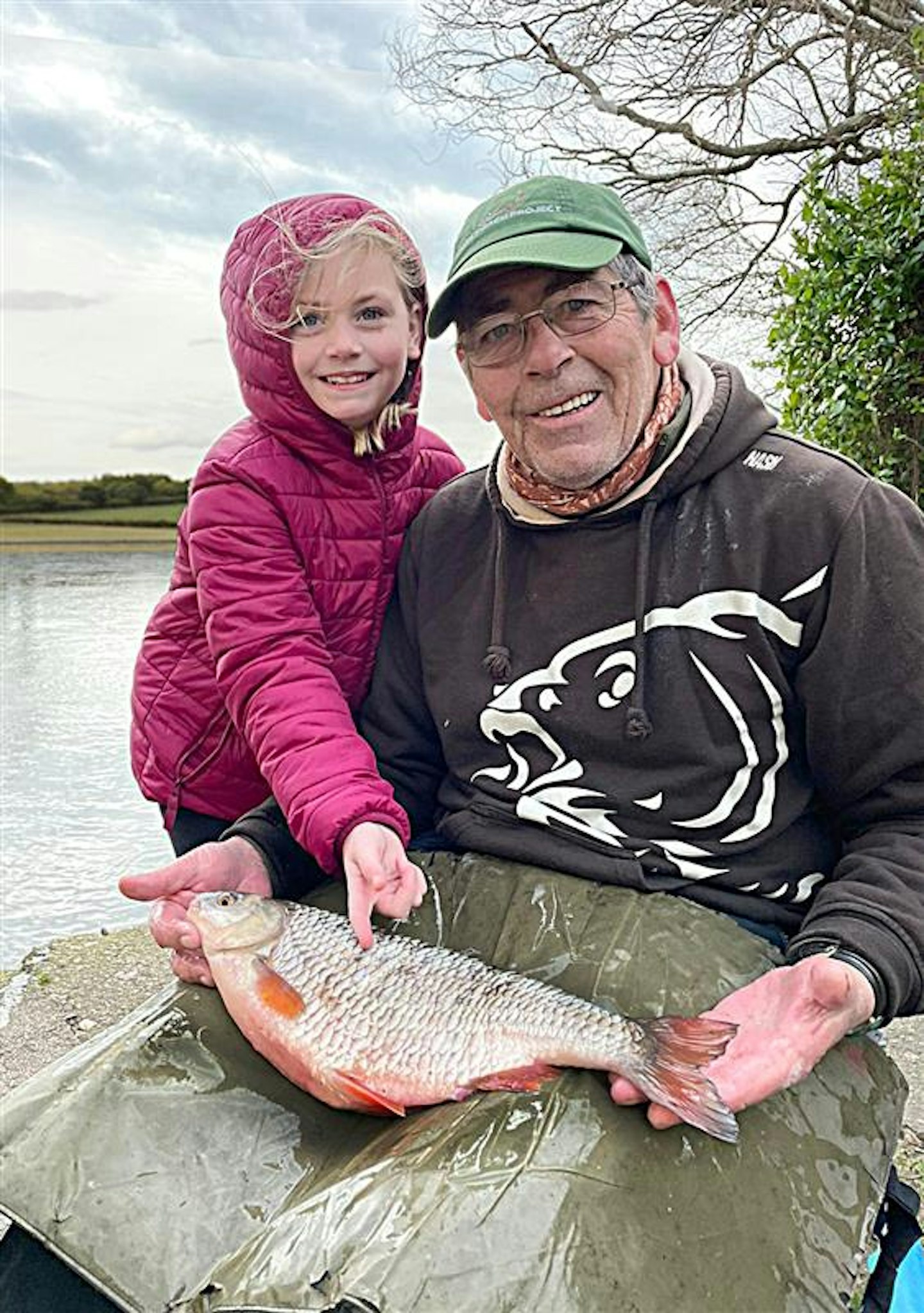 Granddaughter Rosie celebrates the catch!