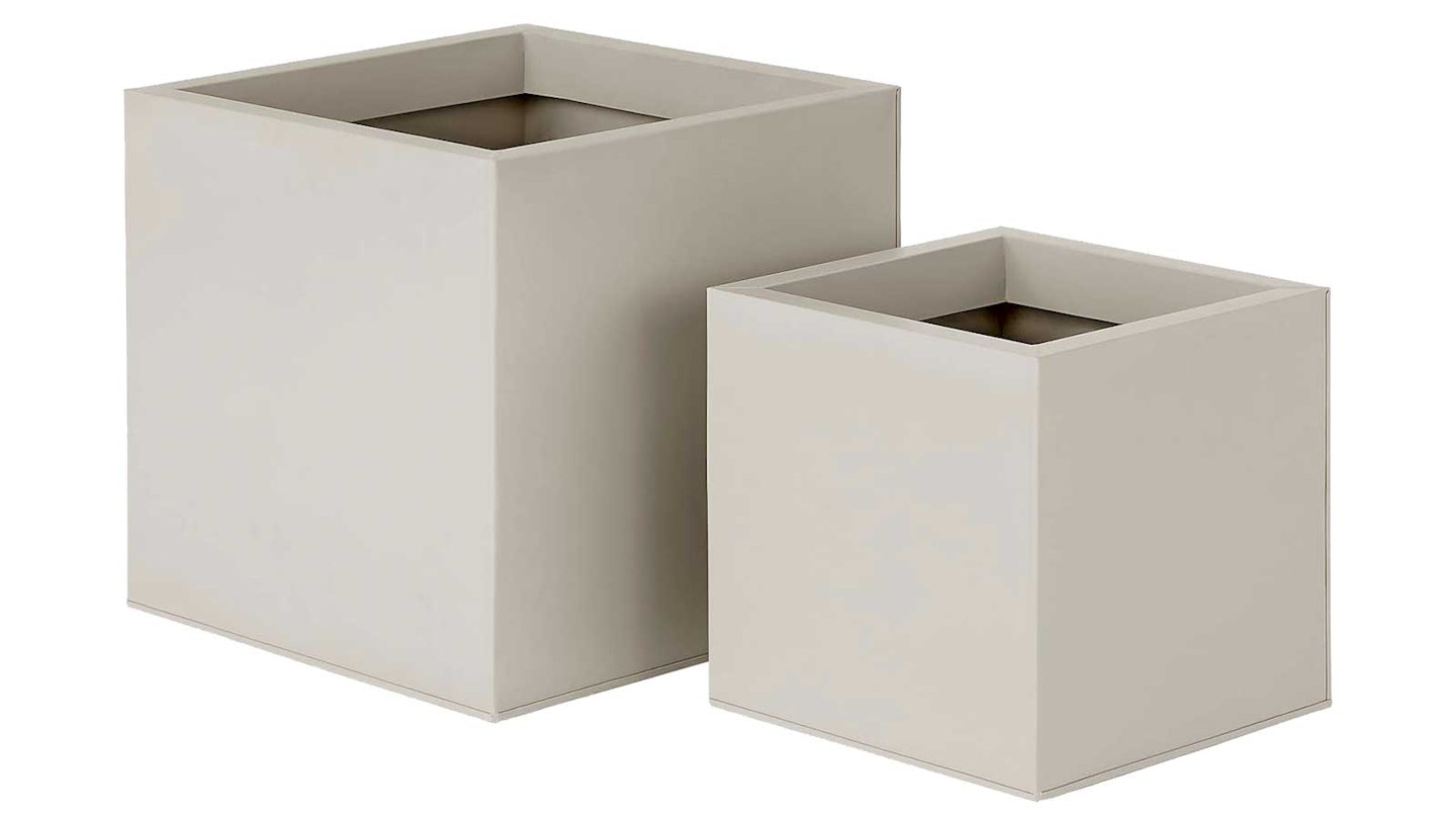 grey cube square planters