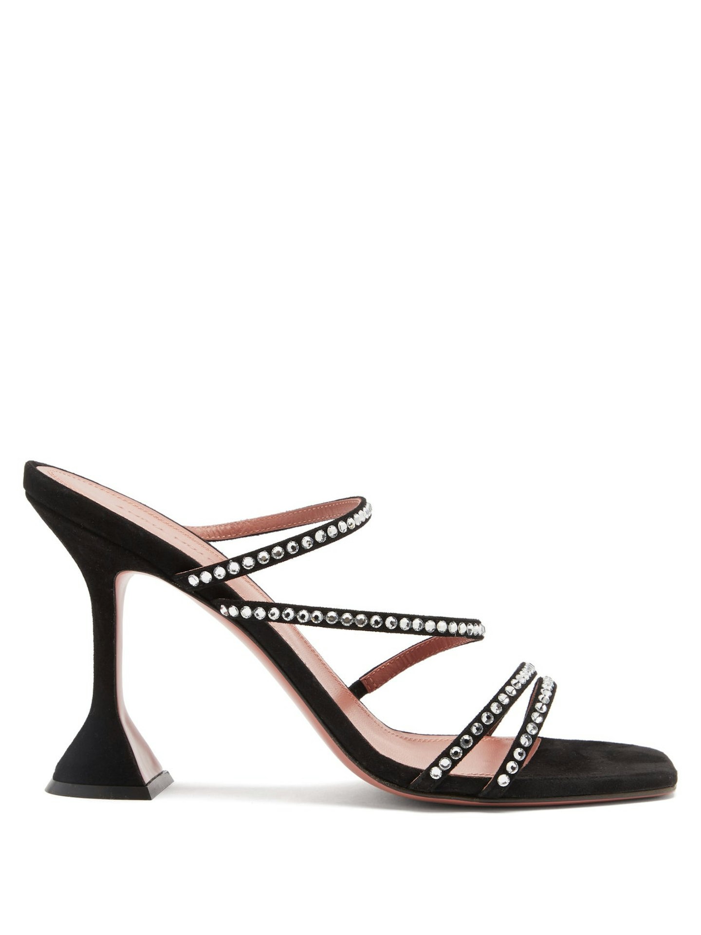 Amina Muaddi, Naima Crystal-Embellished Suede Sandals, £715