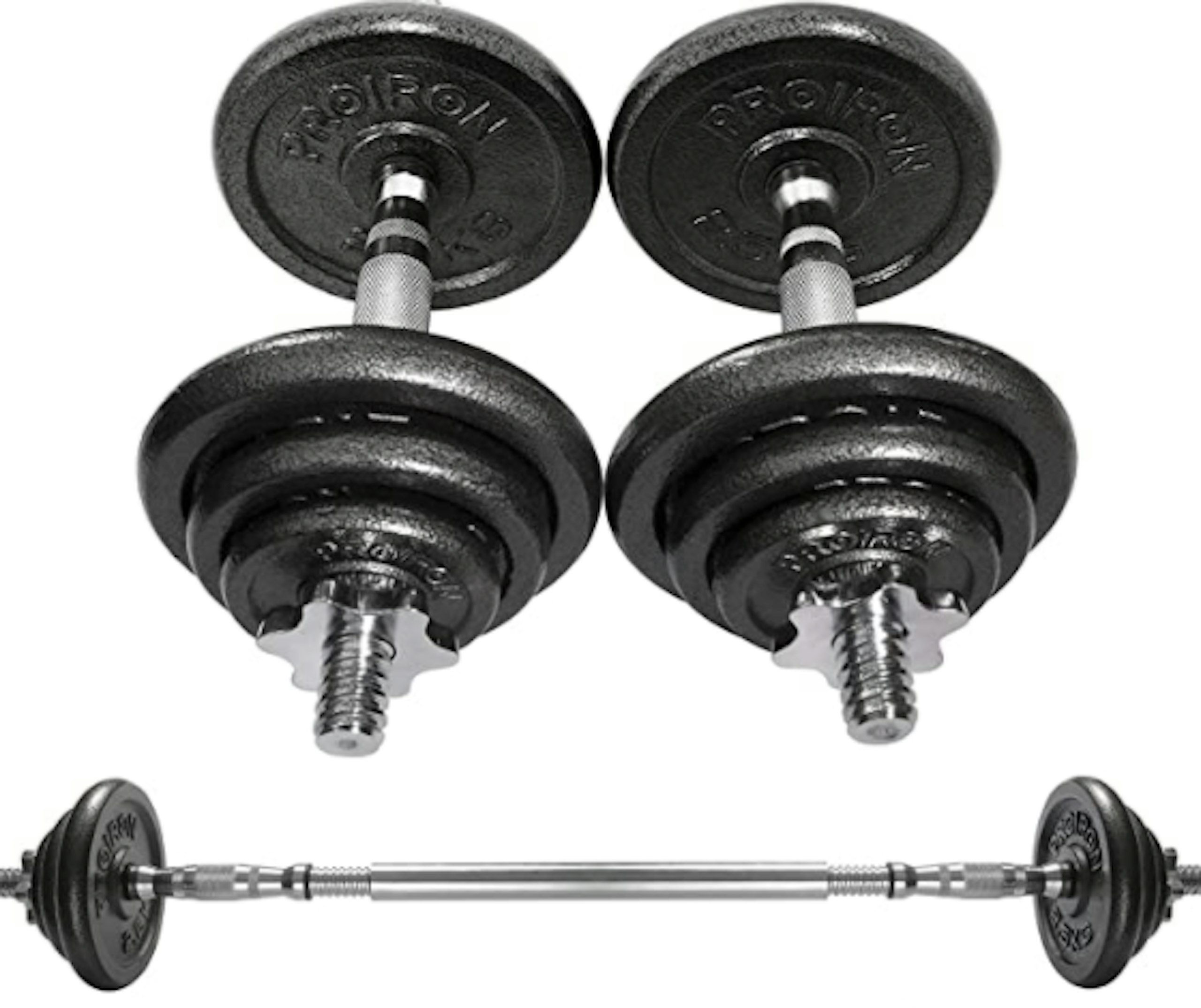 PROIRON Cast Iron Adjustable Dumbbell Set 20kg