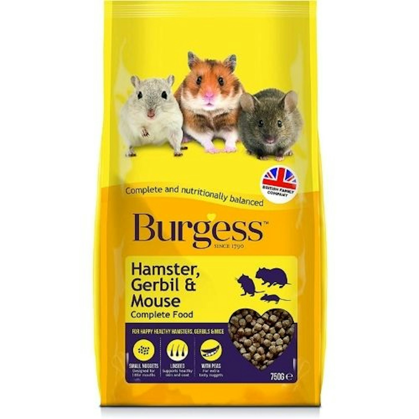 Burgess Hamster Gerbil & Mouse 750G X 3