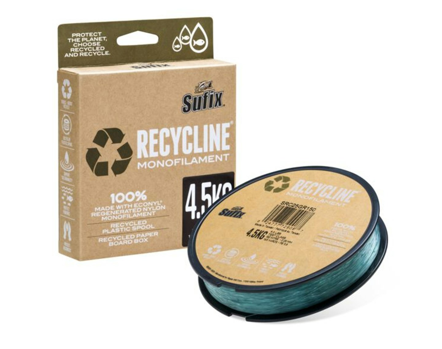 Sufix has produced Recycline, a recycled mono with a recycled spool and packaging