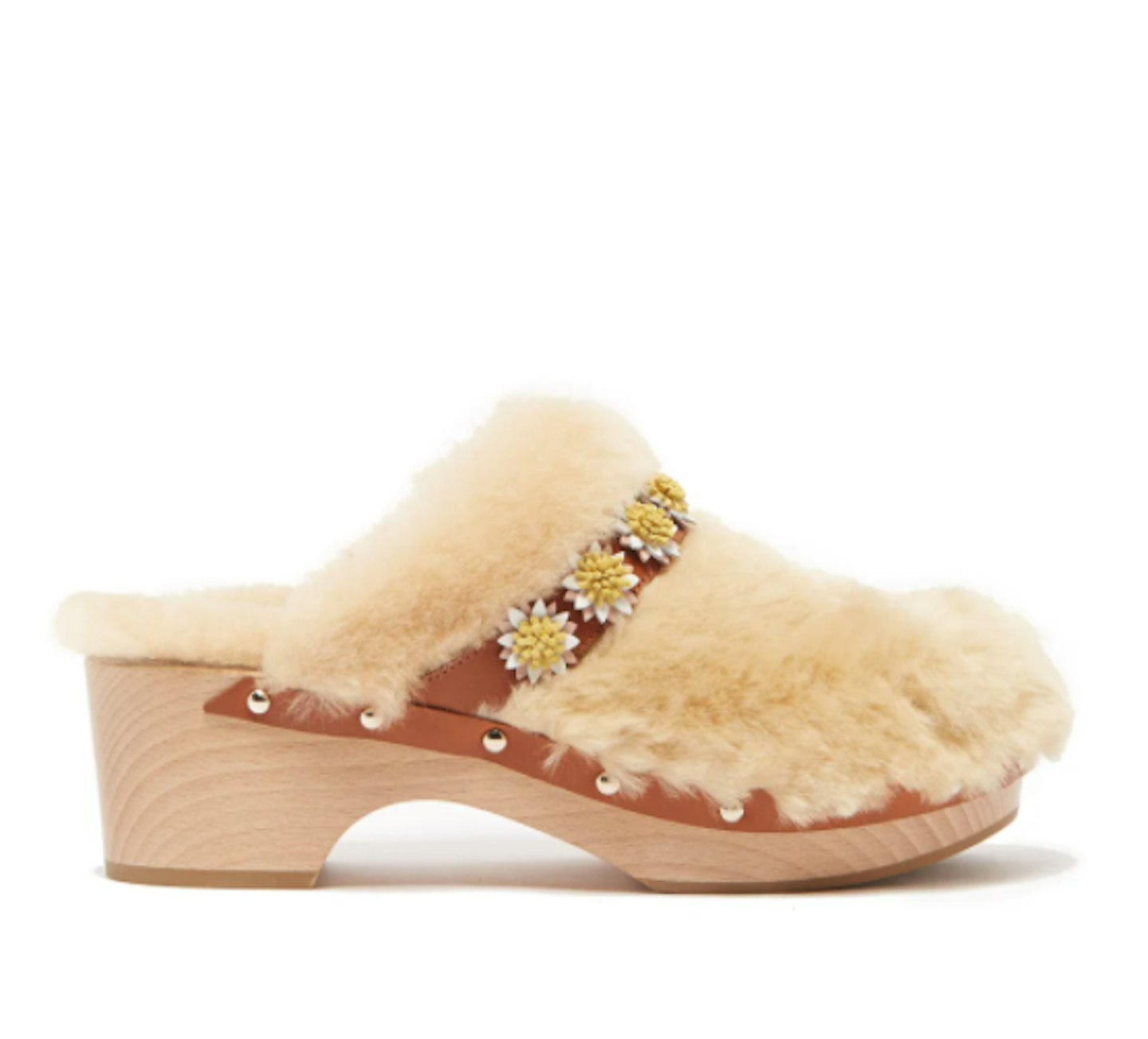 Fabrizio Viti, Jean Floral -Appliquu00e9 Shearling Clogs, £490