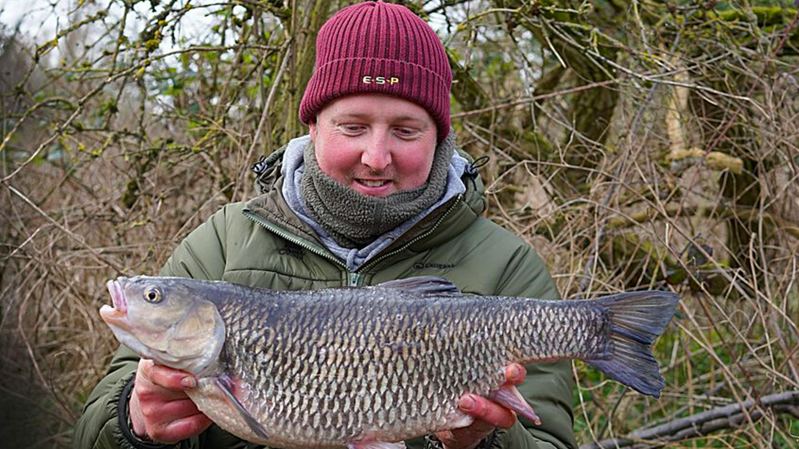 Simon Baker and his 8lb 6oz chub