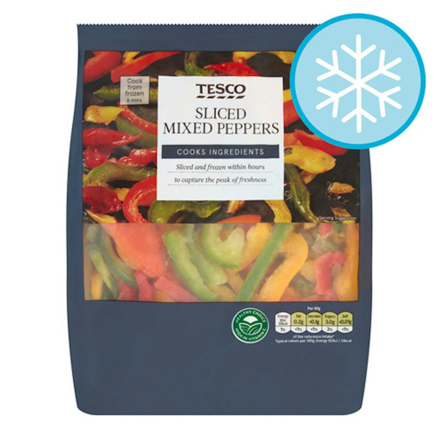 Tesco Sliced Mixed Peppers 500G