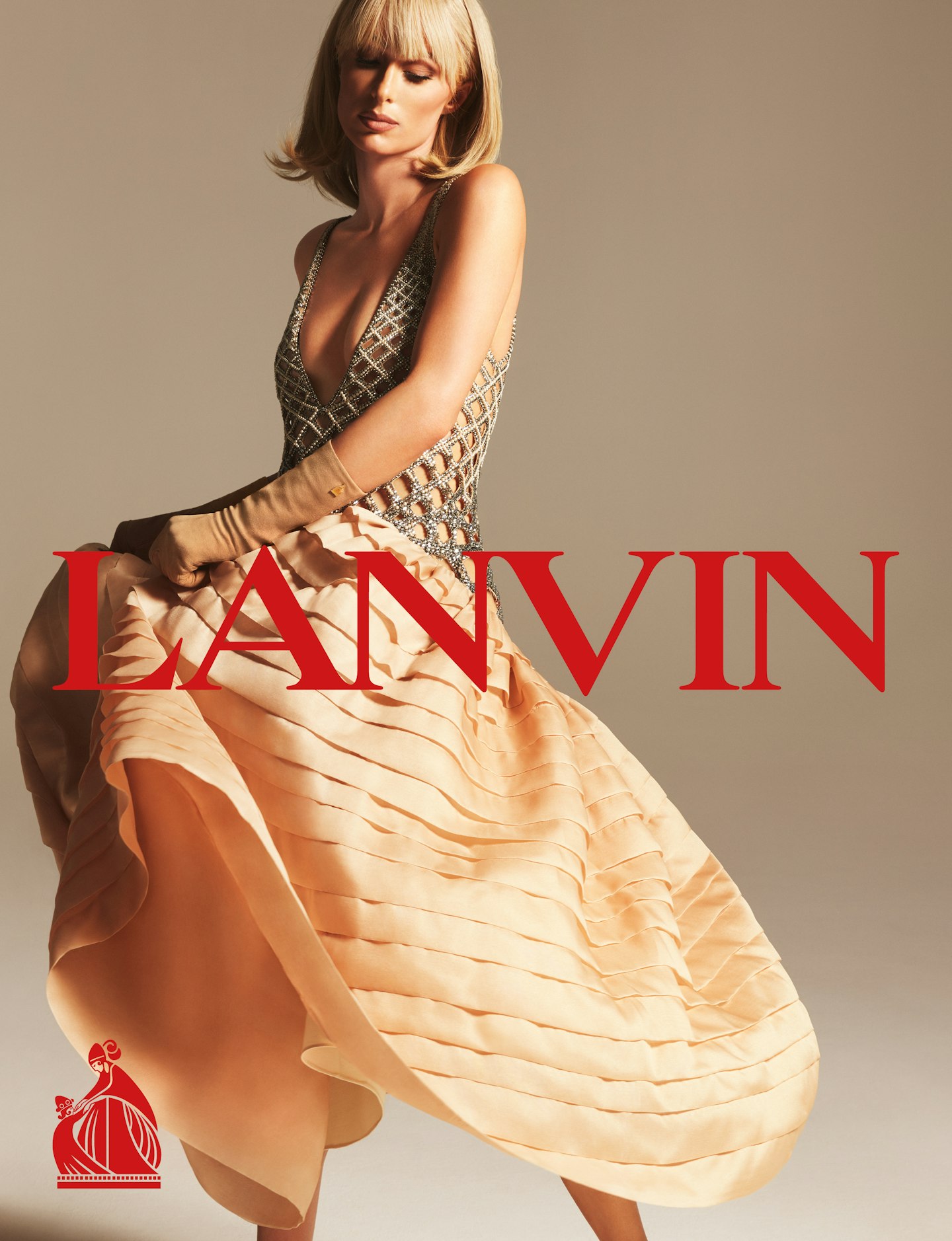 Paris Hilton wearing a cocktail dress from Lanvin