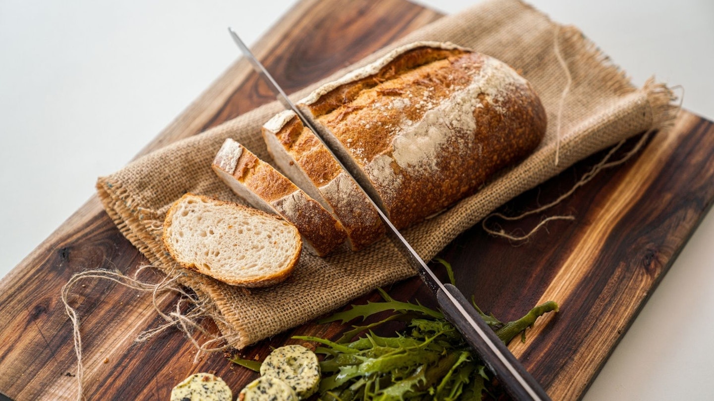 bread on a chopping board