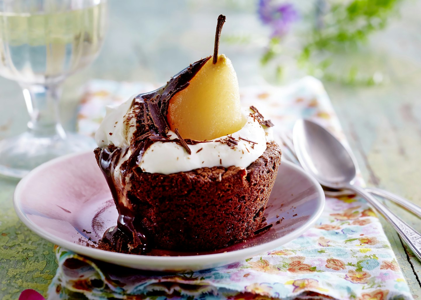 Pear and chocolate cakes