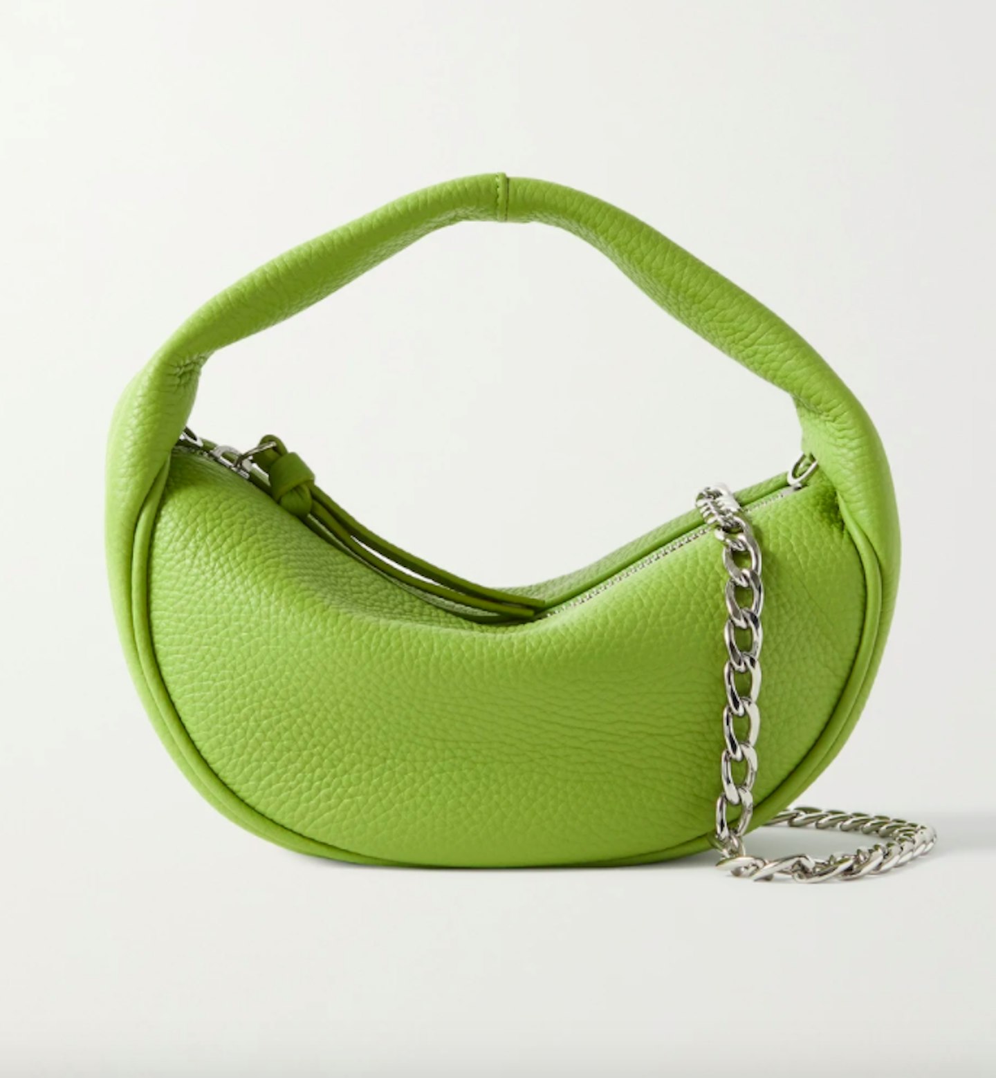 By Far, Baby Cush Chain-Embellished Textured-Leather Shoulder Bag, £355