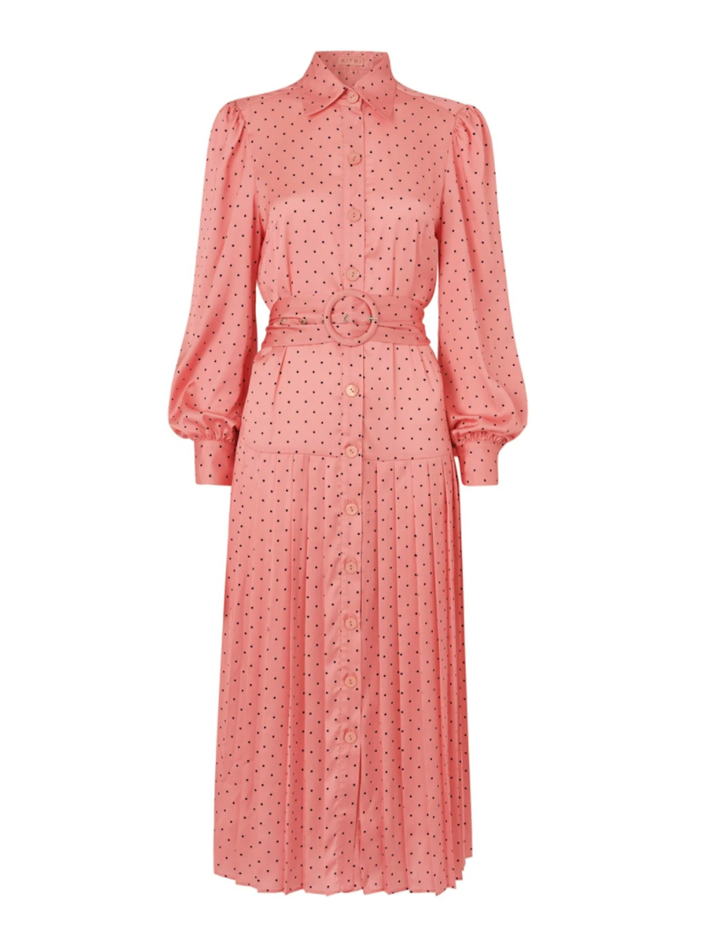 Tara Pink Polka Dot Shirt Dress