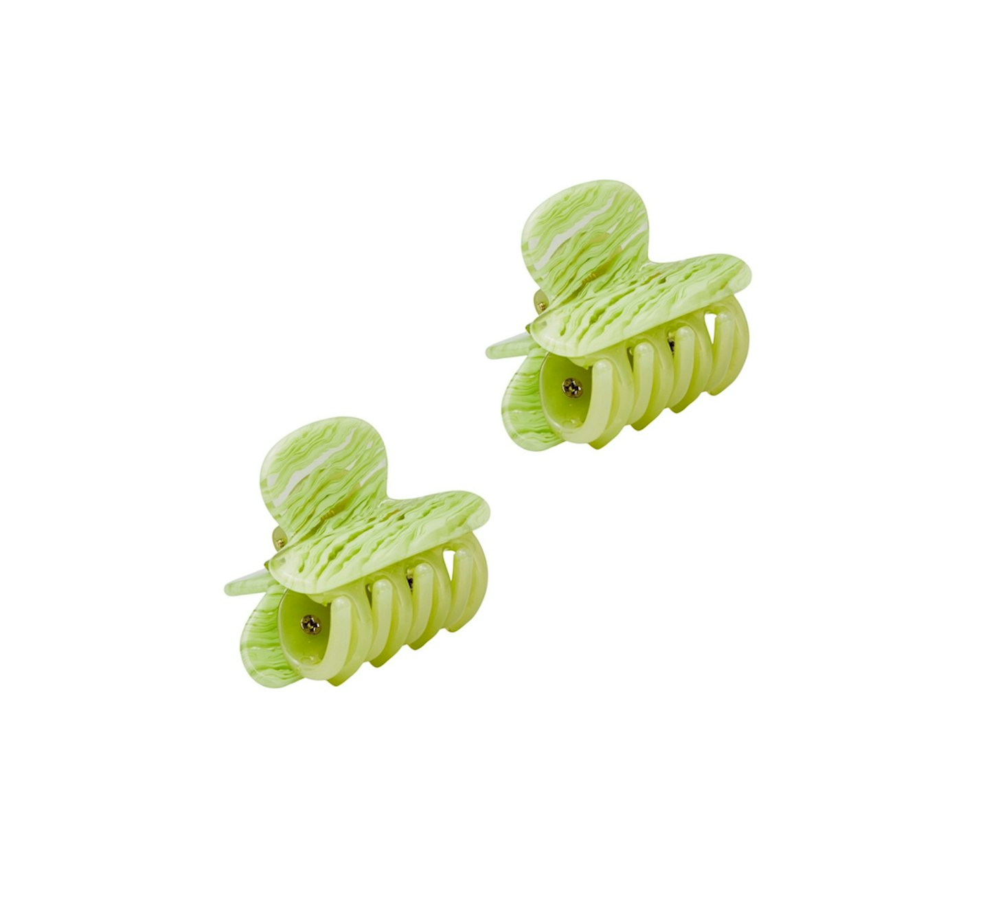 Machete, Neon Green Tortoiseshell Twin Heirloom Hair Clips, £47
