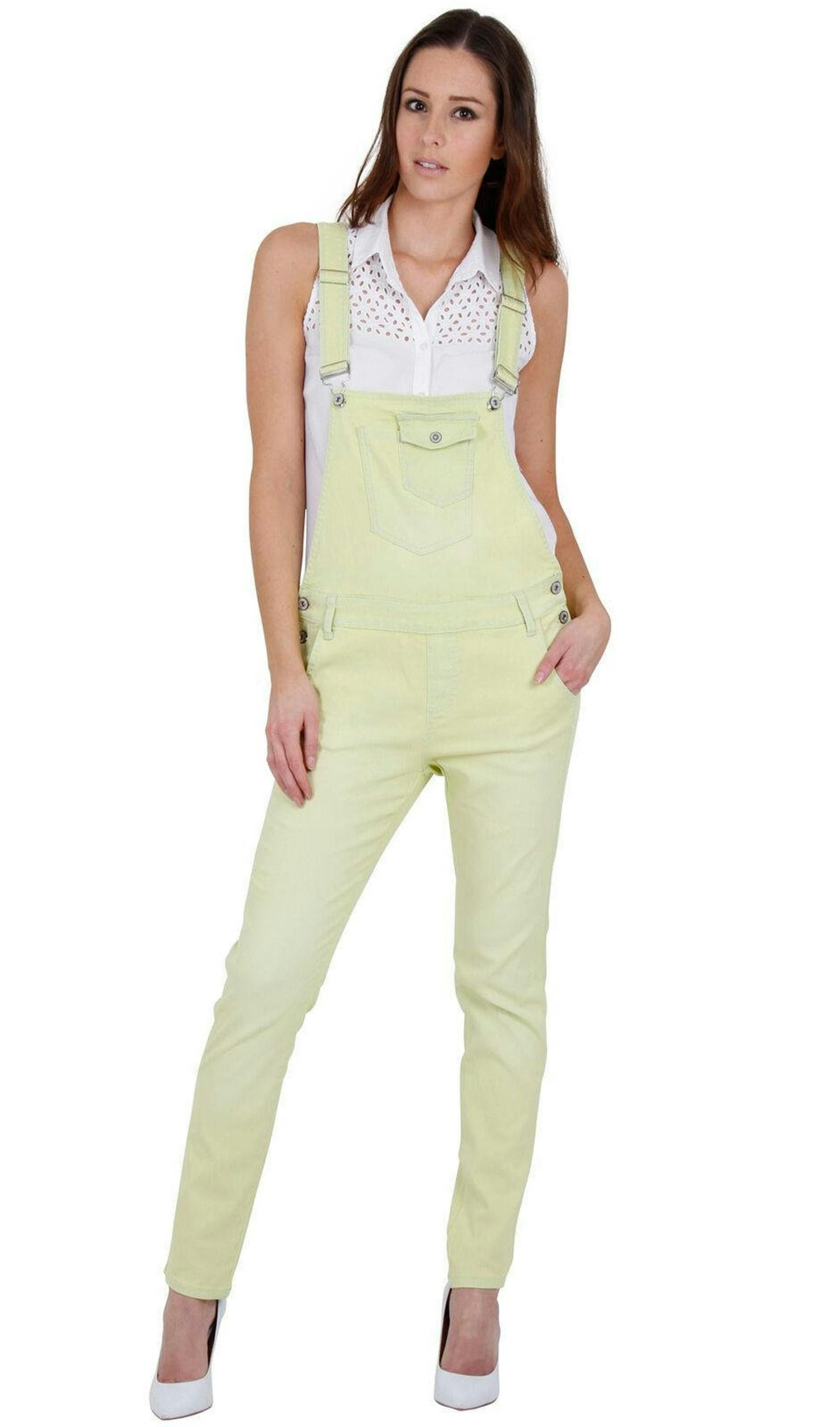 Womens Lightweight Yellow Dungarees