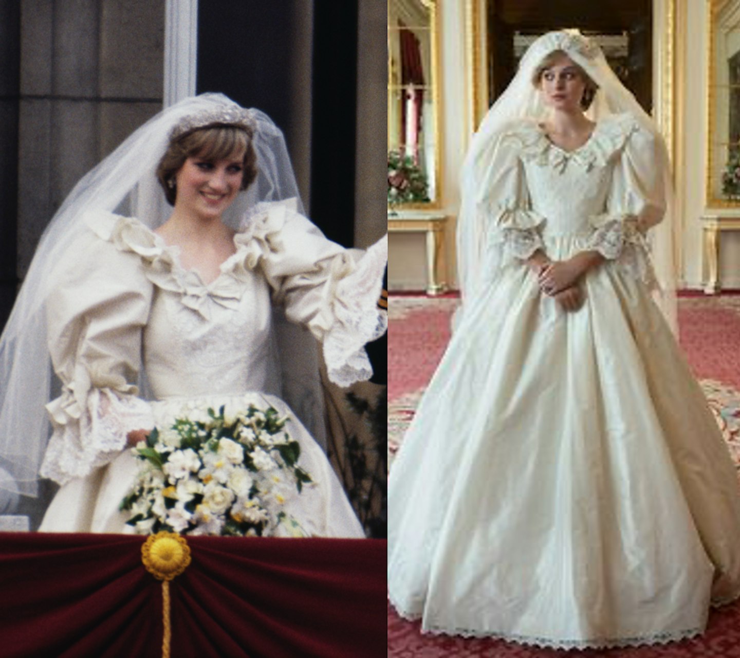 Princess Di and Emma Corrin, wedding