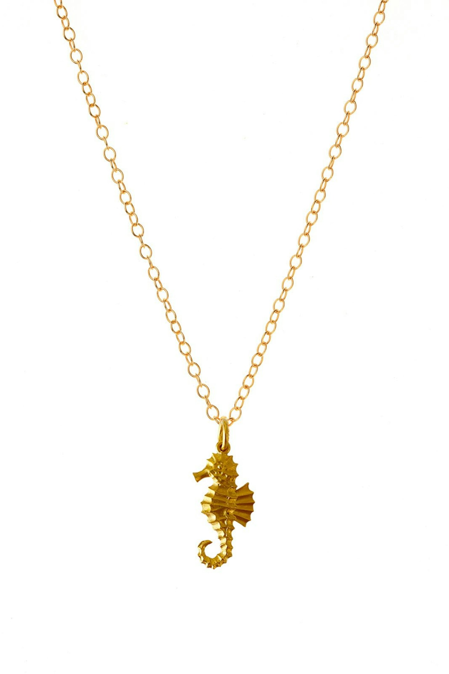 Emary, Gold Detailed Seahorse Charm Necklace, £105