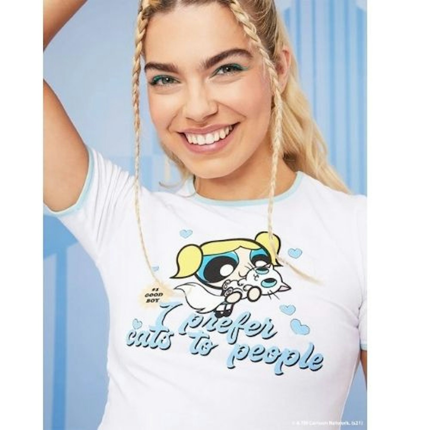 Powerpuff Girls x Skinnydip Prefer Cats To People Cropped T-Shirt