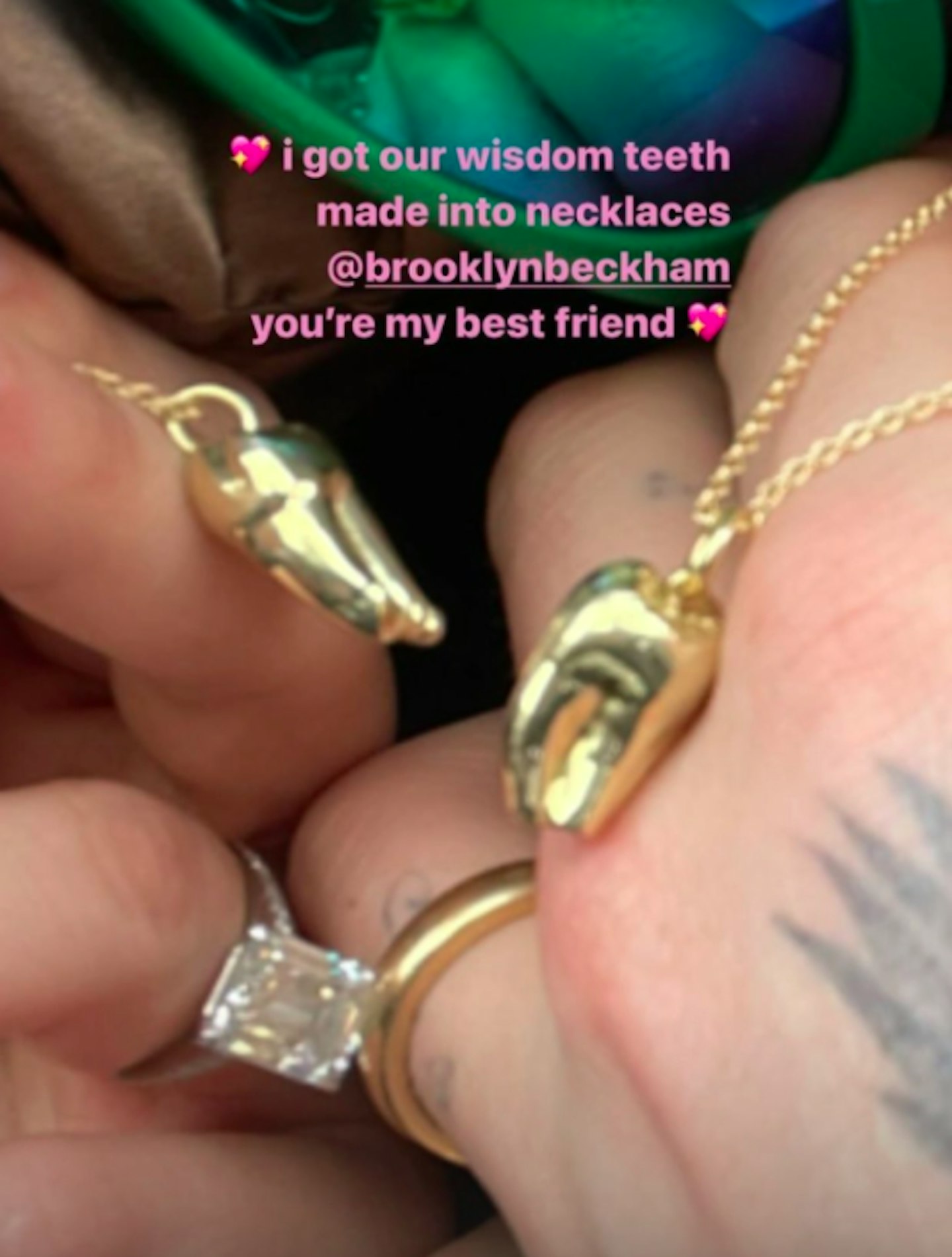 Brooklyn Beckham Nicola Peltz teeth necklaces
