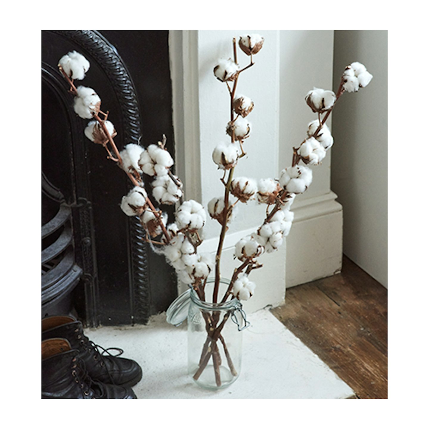 lavender & rose - real dried cotton stems