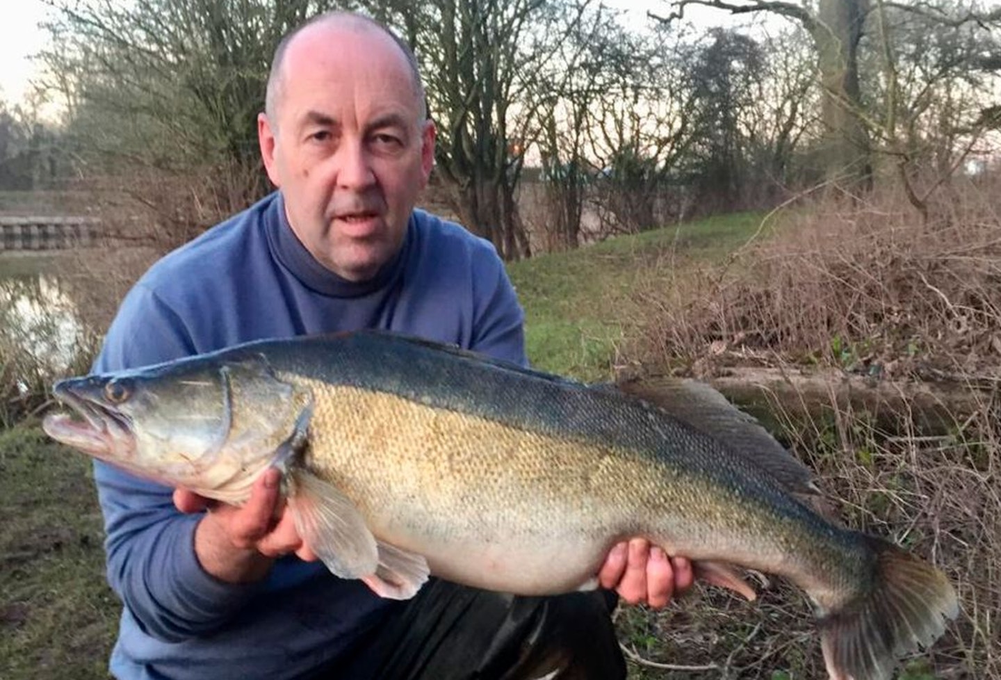 Andy Holder and his 17lb 10oz Severn zander