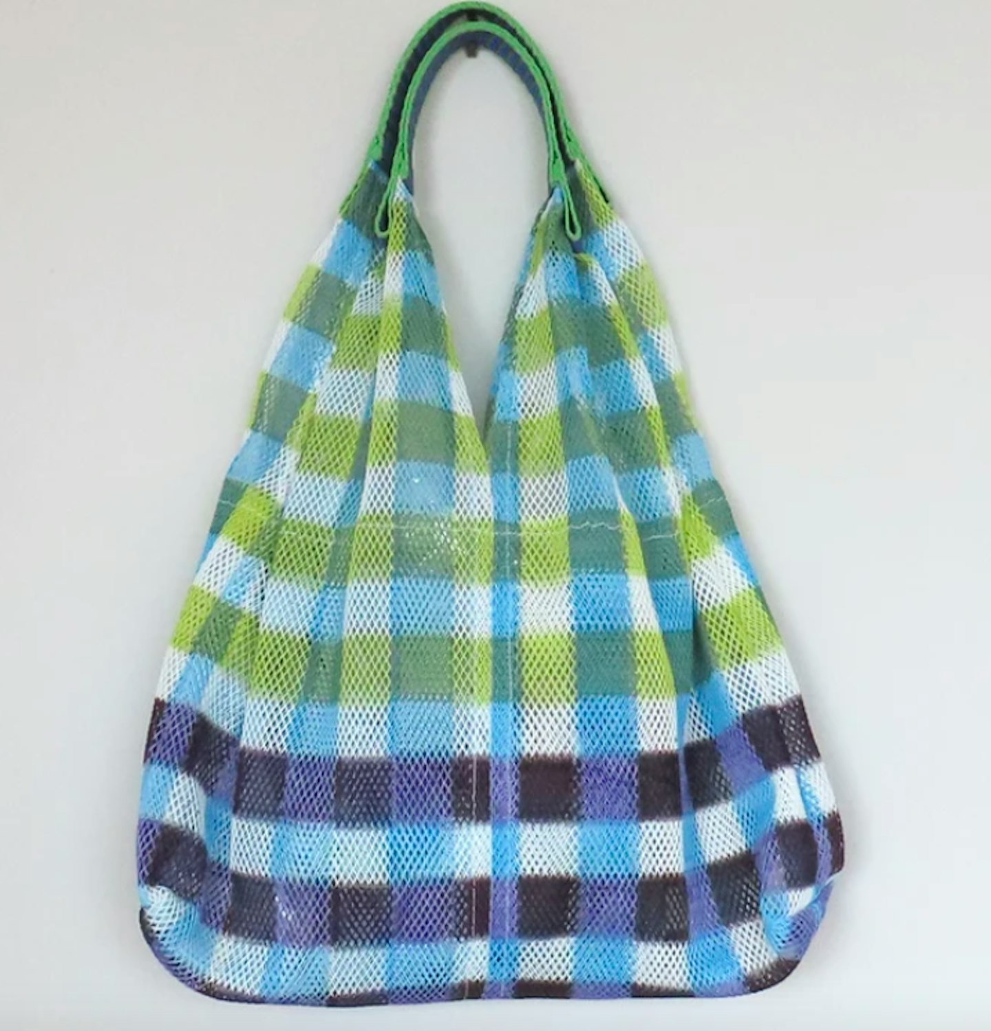 Epice, Yellow Checks Udaipur Shape Mesh Bag, £75