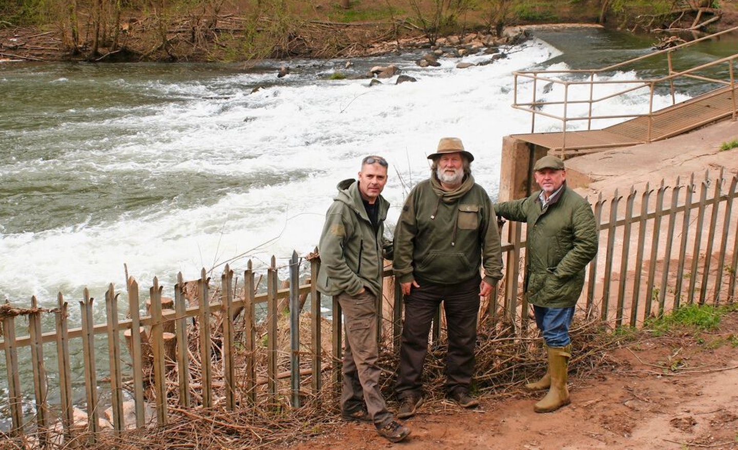 Des Taylor and friends at Powick Weir