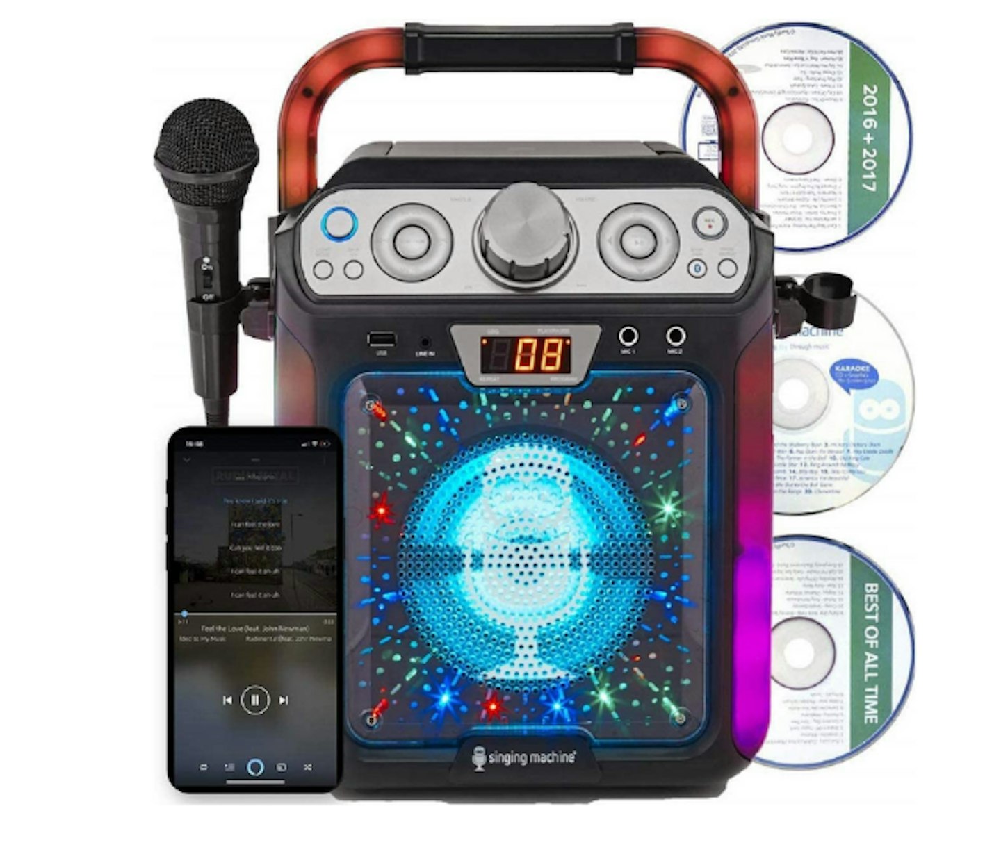 Singing Machine HDMI Groove Mini Portable Karaoke System with Bluetoot