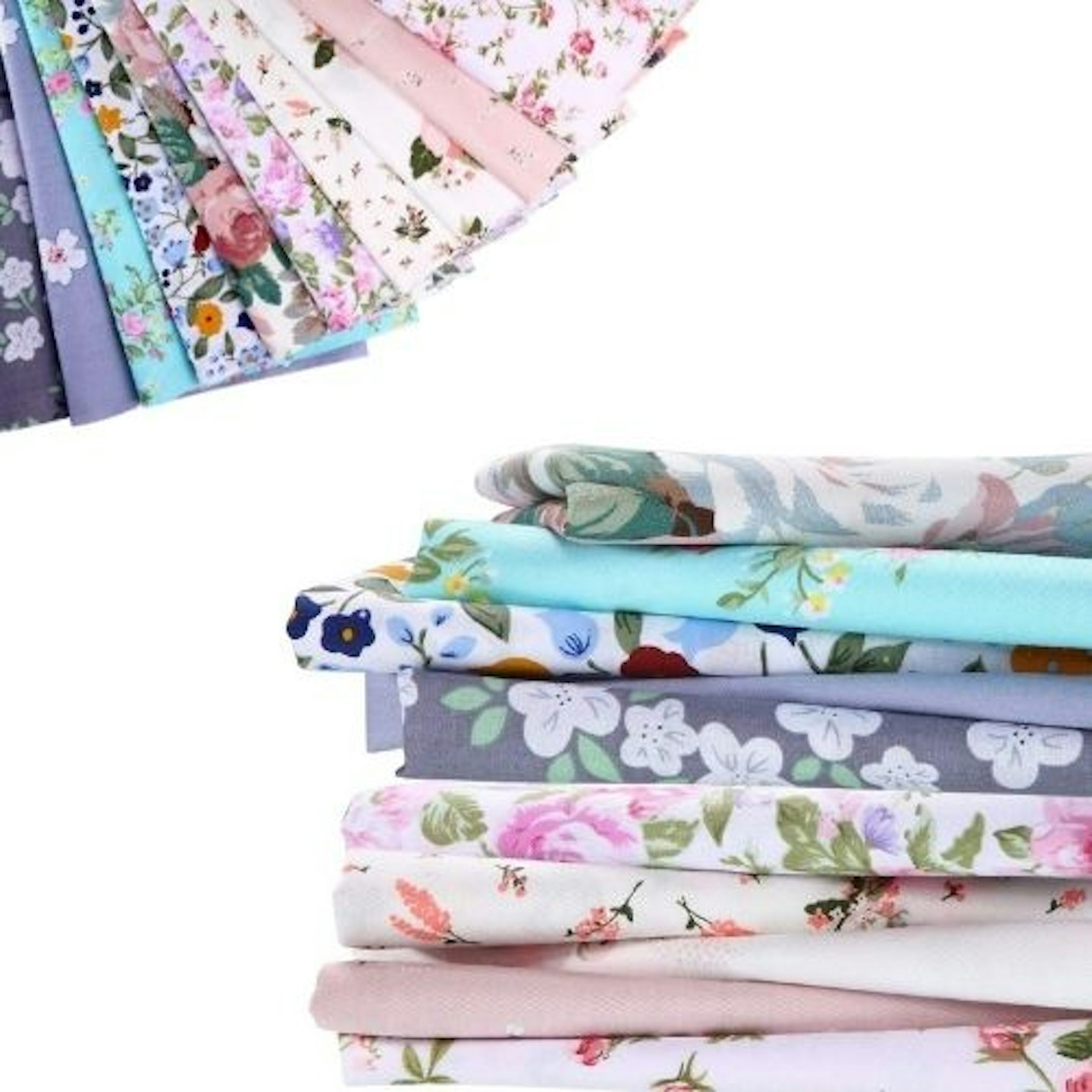 10 Piece Flower Fabric Cotton Printed Floral Fabric Squares