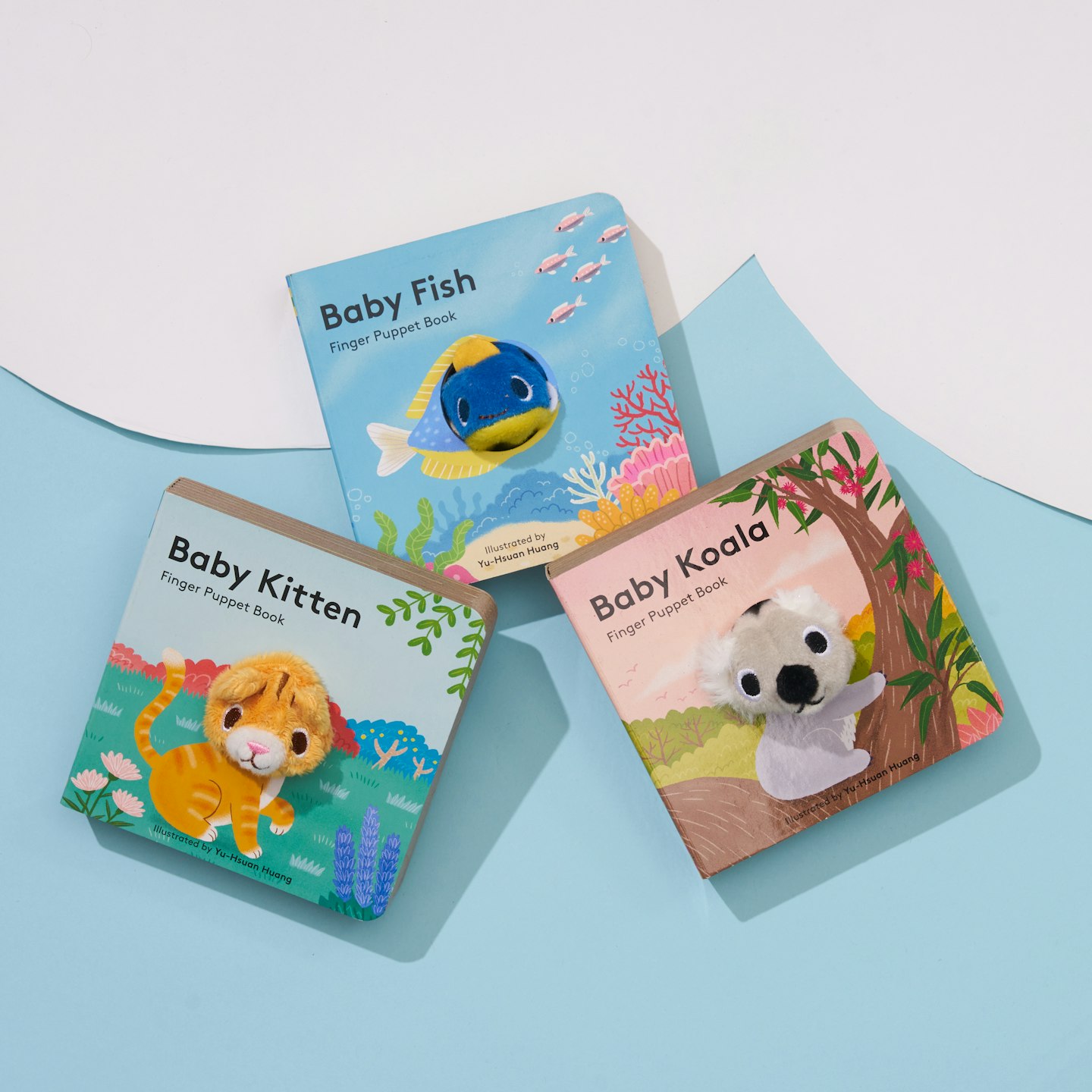 mum to be gifts Abrams & Chronicle, Baby Fish, Baby Koala and Baby Kitten Little Finger Puppet Books, from £5.39