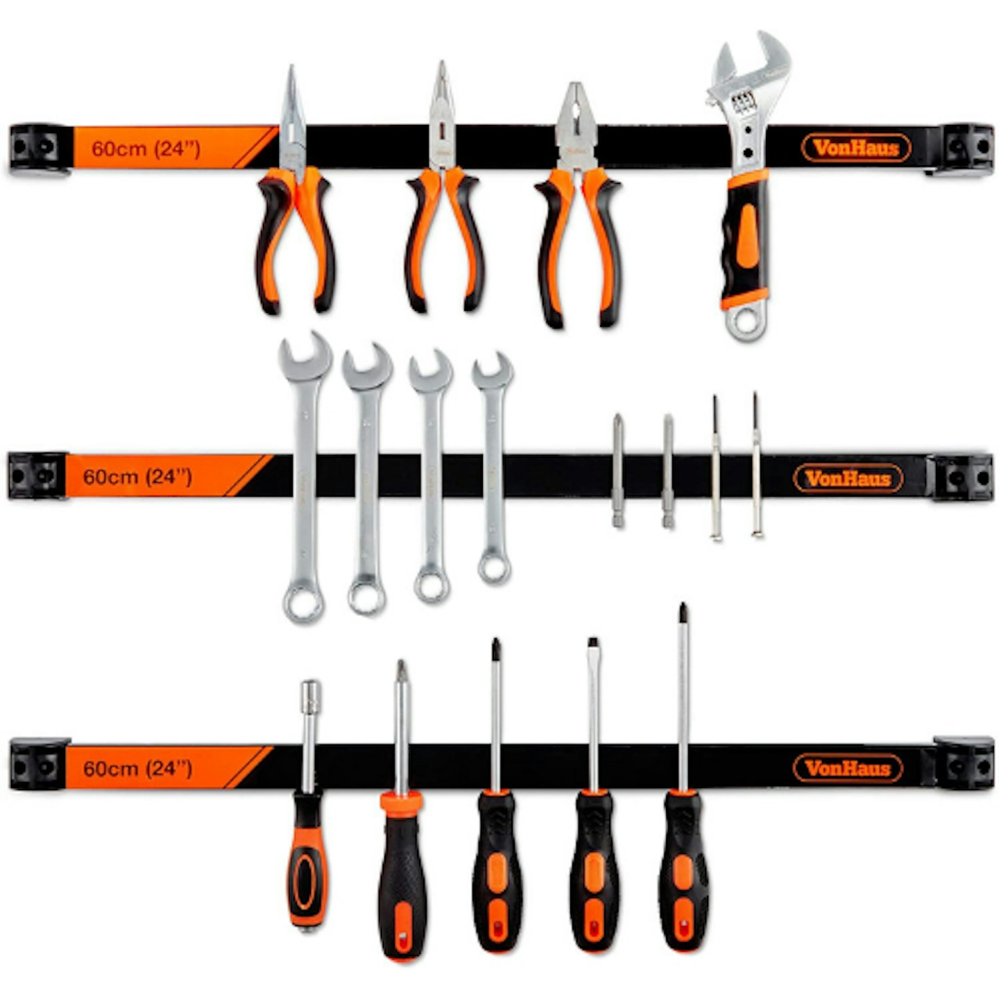 VonHaus Set of 3 Magnetic Tool Holder Rack
