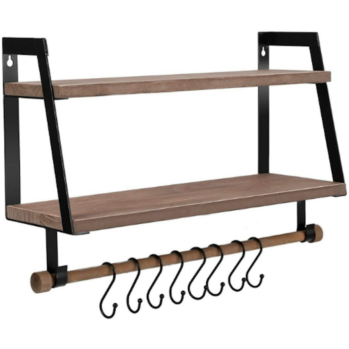 Halcent Wall Shelves Wood Storage Shelves with Towel Bar