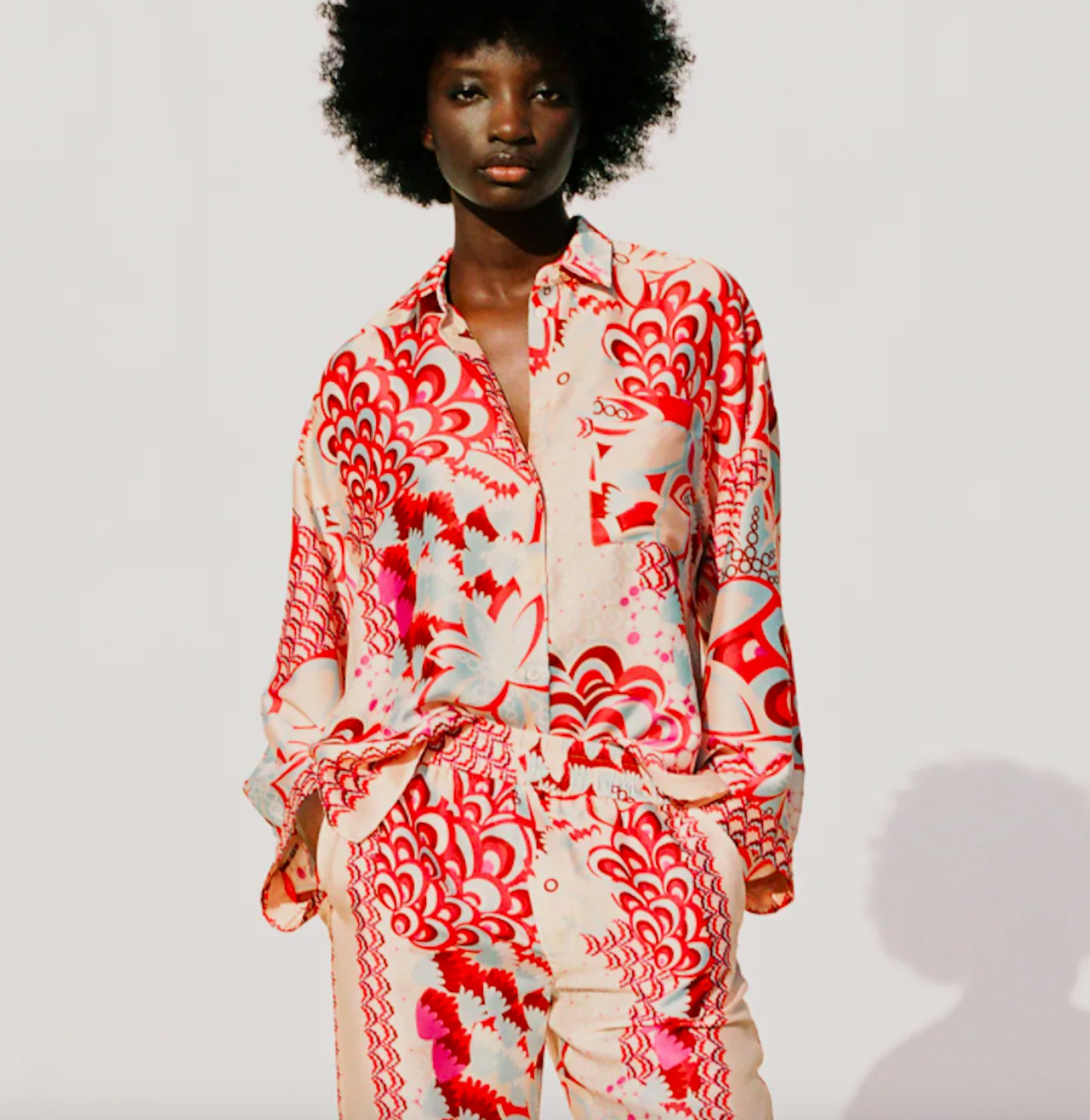 Zara, Printed Shirt With Scarf, £49.99