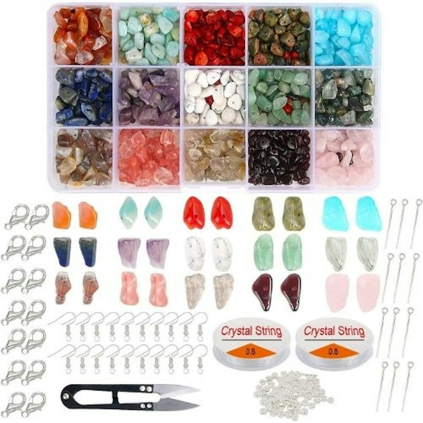 Upins 750 PCS Gemstone Beads Jewellery Kit