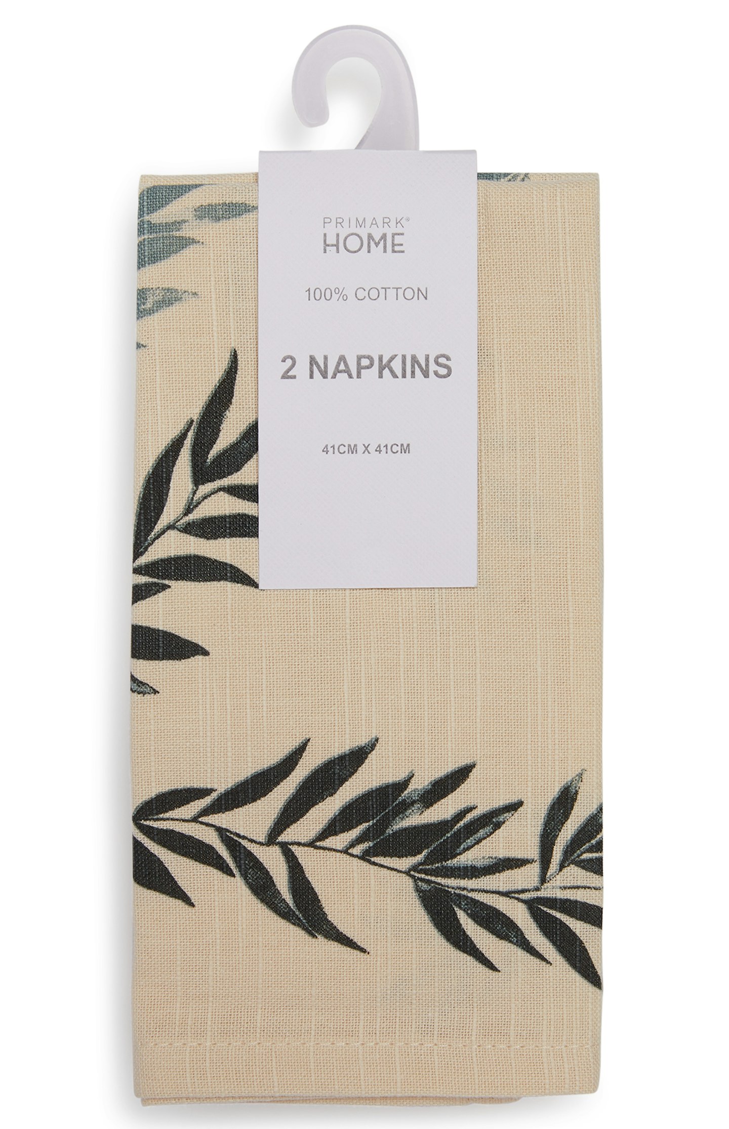 Primark, Cream Leaf-Print Napkins Two Pack, £3