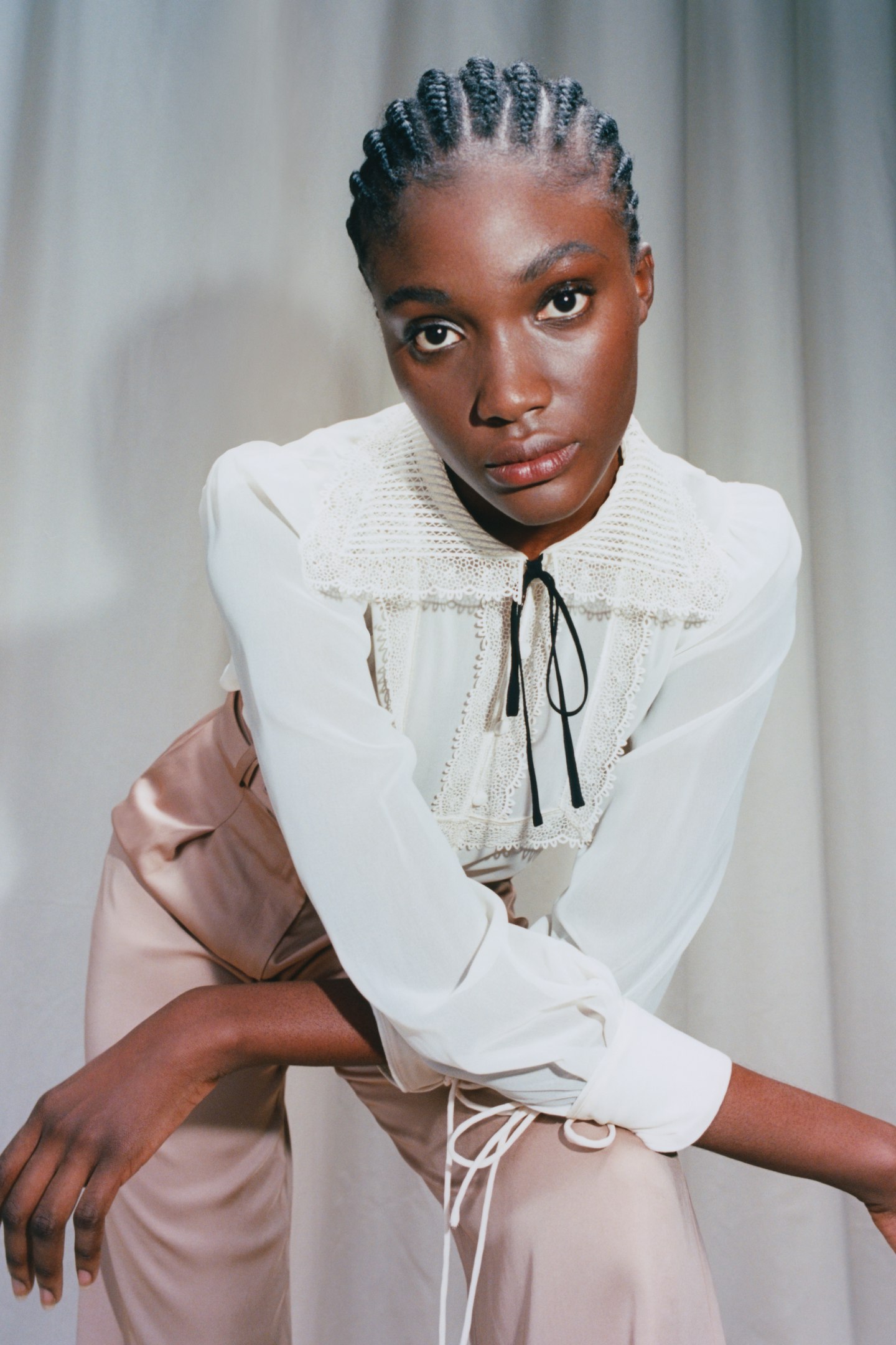 Self-Portrait, Ivory Lace Bib Blouse, £230