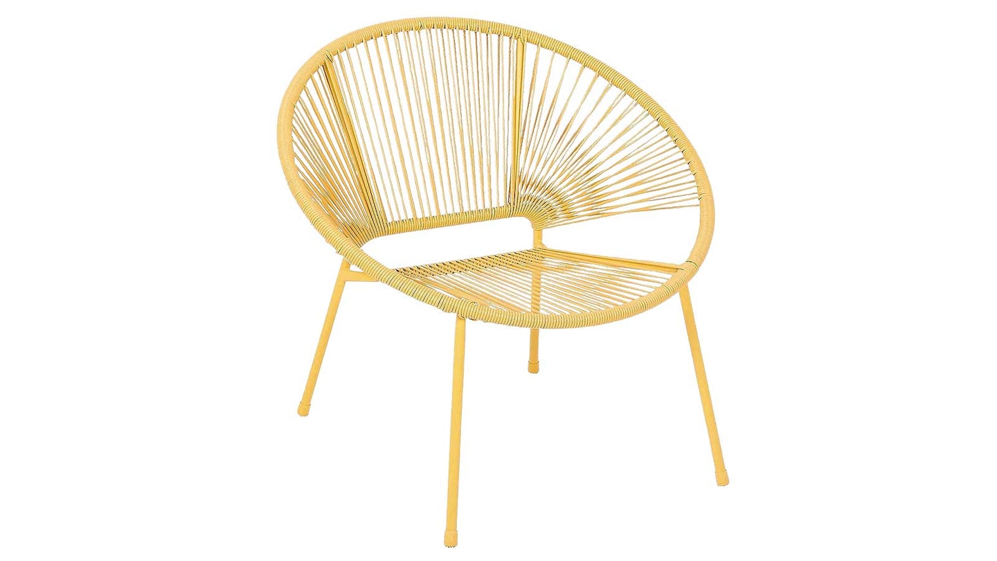 yellow string garden chair
