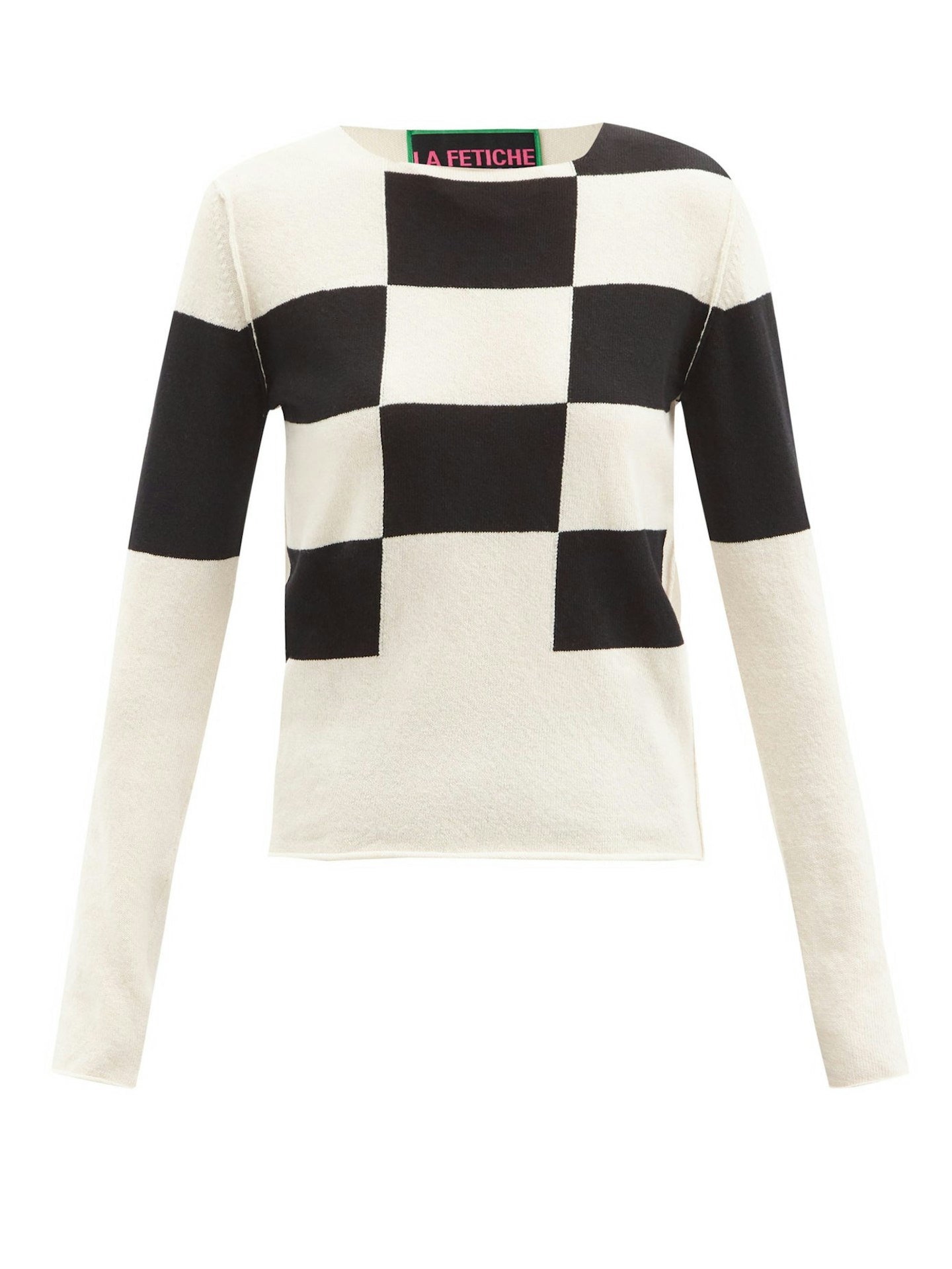 La Fetiche, Tuffin check lambswool sweater, £490