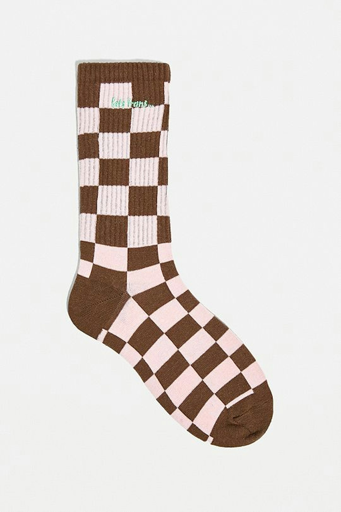Iets Frans, Pink & Brown Checkerboard Socks, £6