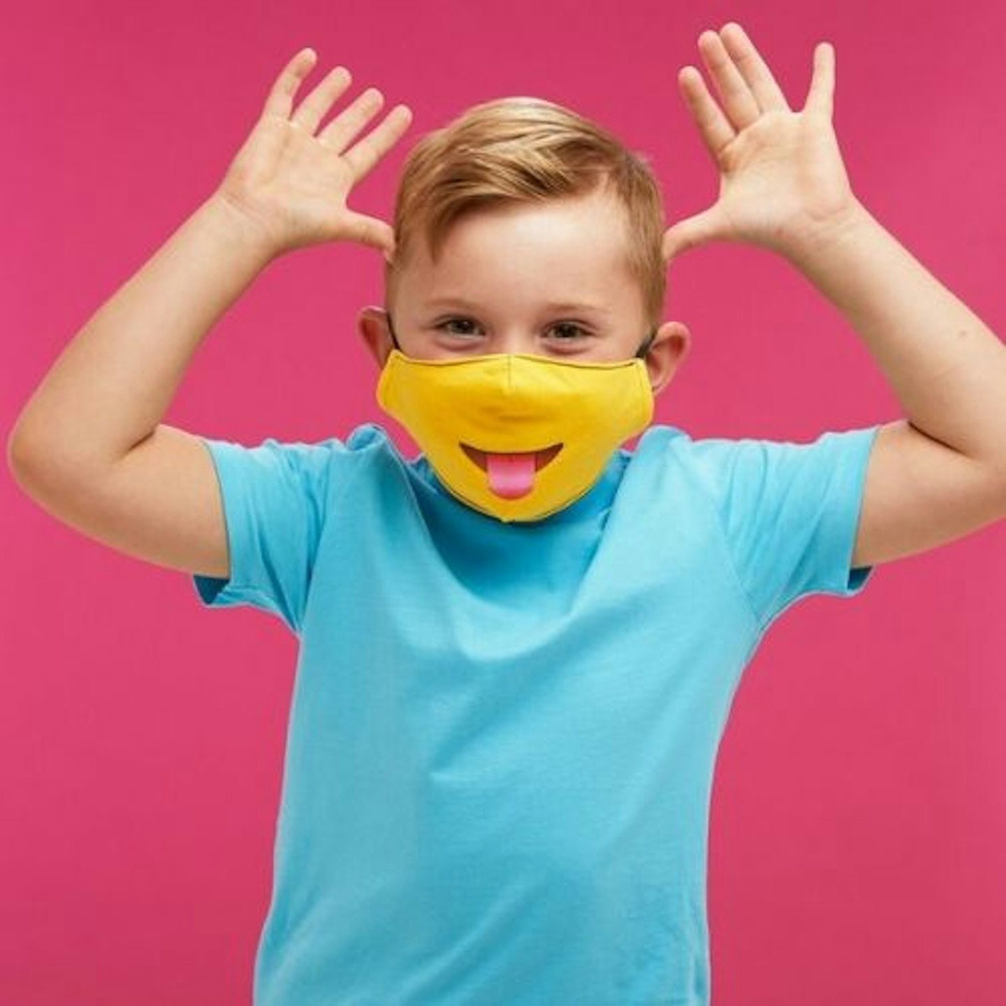Cotton Yellow Tongue Emoji Face Mask