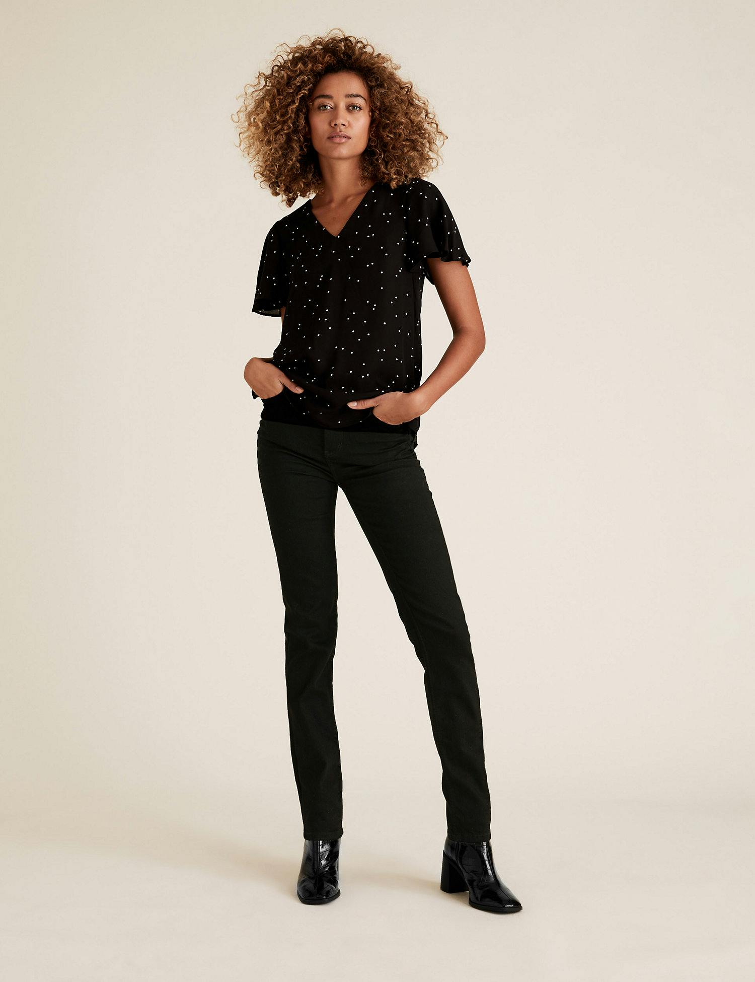 Ex M&S Ladies Per Una Roma Rise Straight Leg Denim Jeans Size 6-24 Marks Spencer 