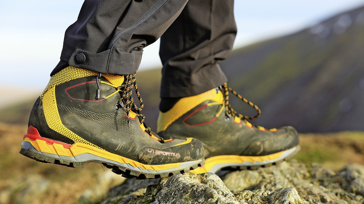 Hiker wearing La Sportiva Trango Tech Leather GTX