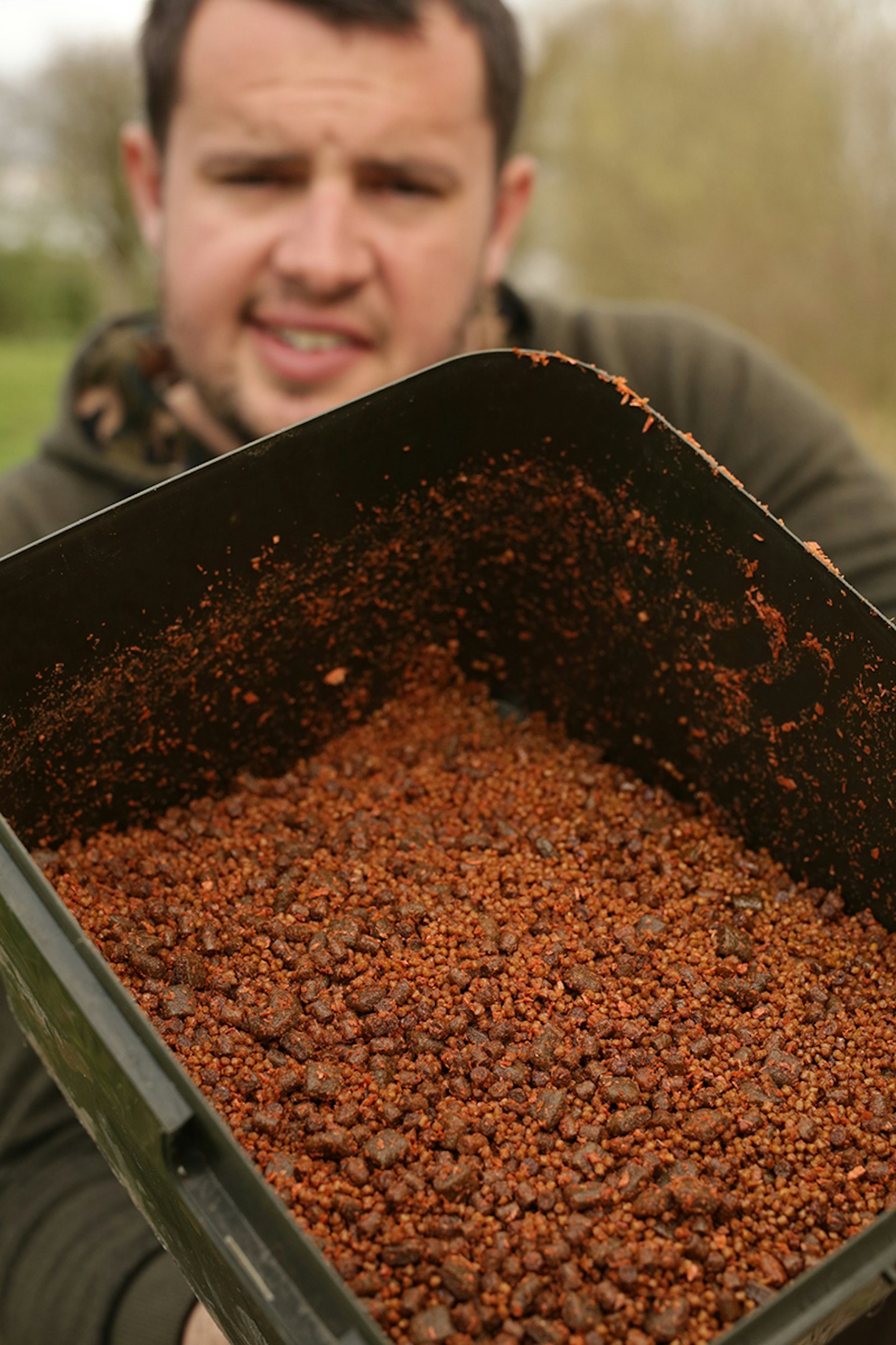 A concoction of different sized pellets