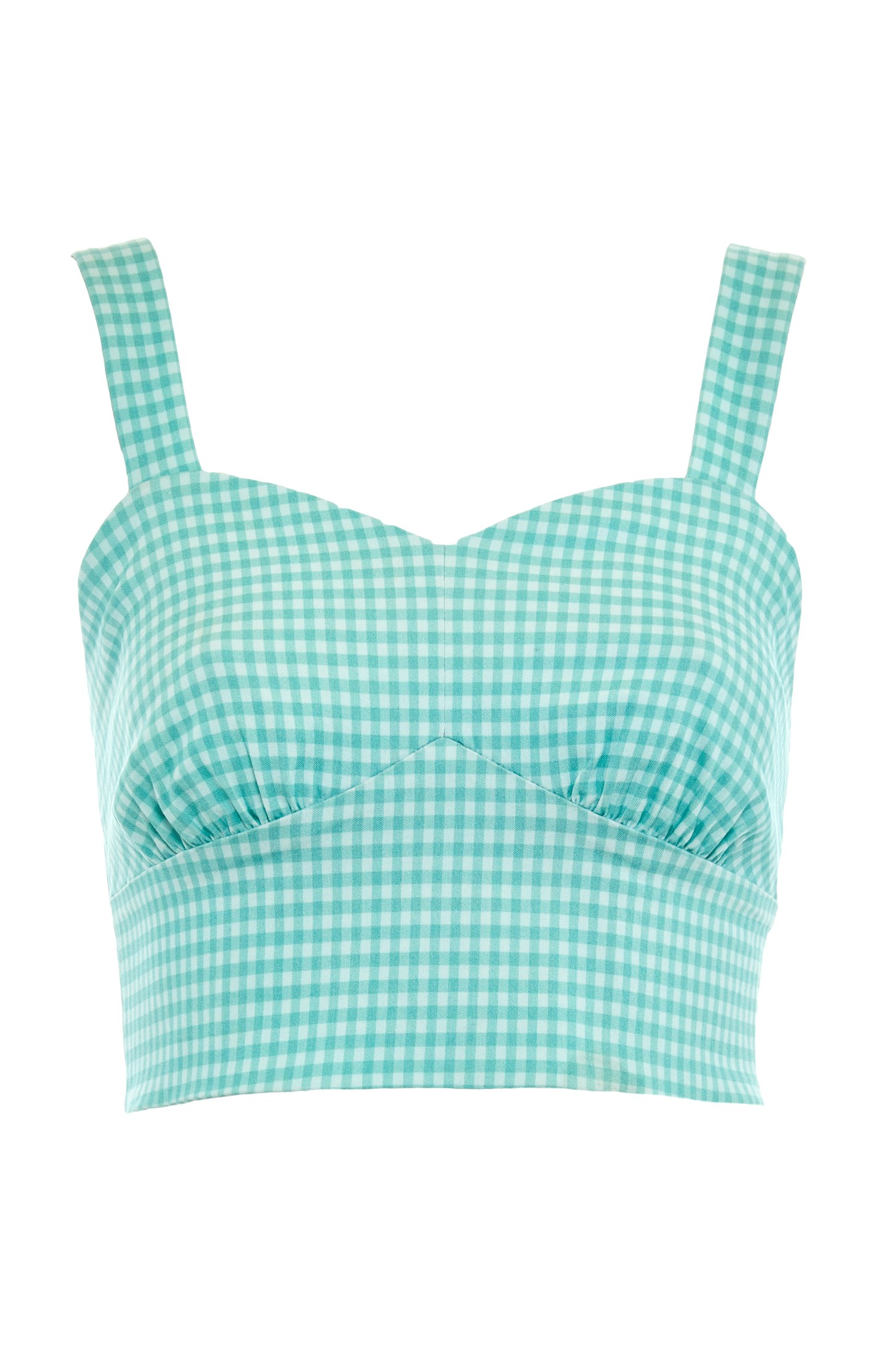 Primark, Green Check Sweetheart Vest Crop Top, £8