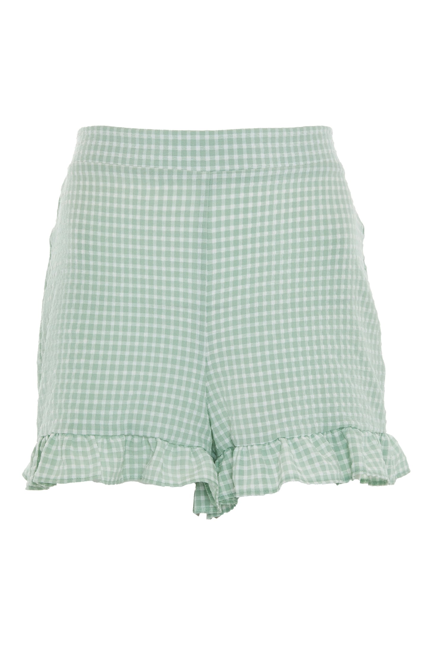 Primark, Green Gingham Frill Hem Shorts, £8