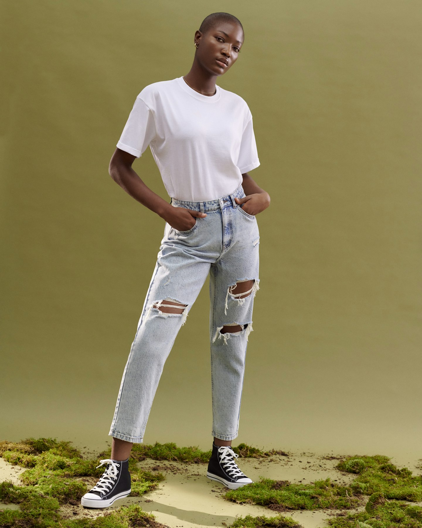 Primark, Sustainable Cotton Vintage Ripped Mom Jeans, £17