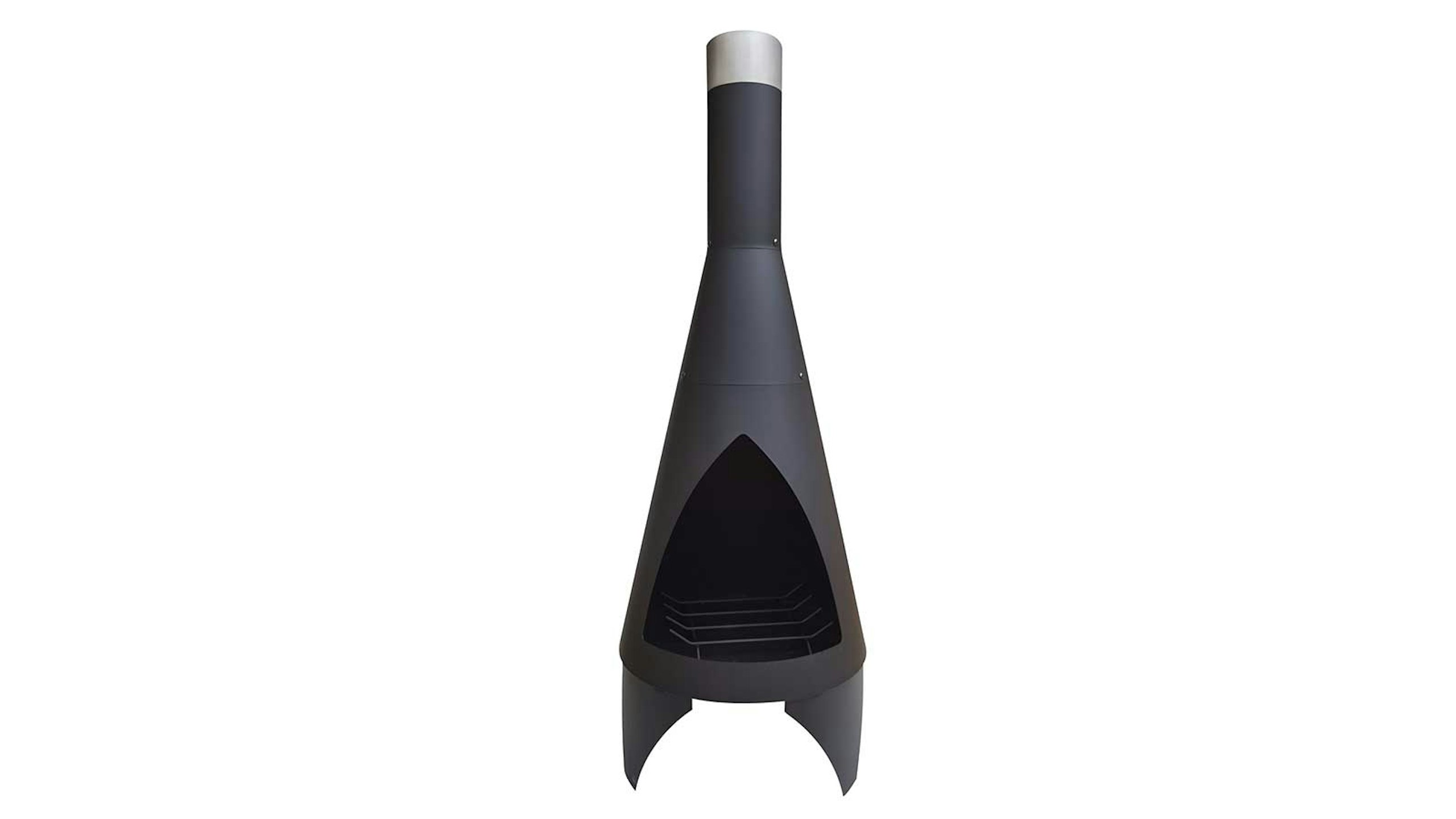 black triangular chiminea