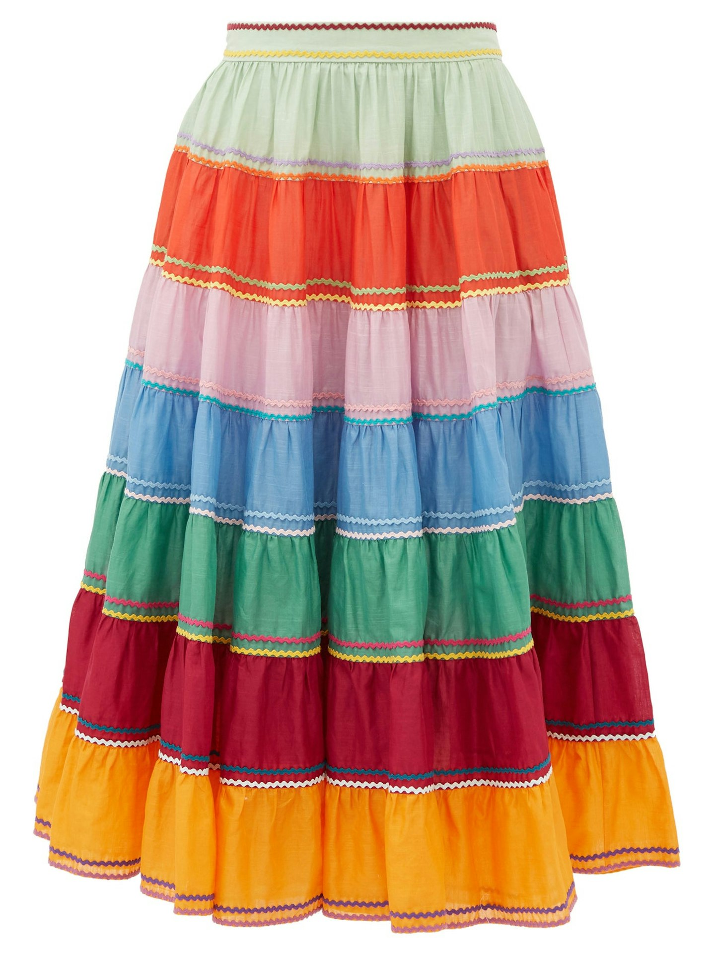 Zimmermann, Riders rickrack-trim cotton midi skirt, £635