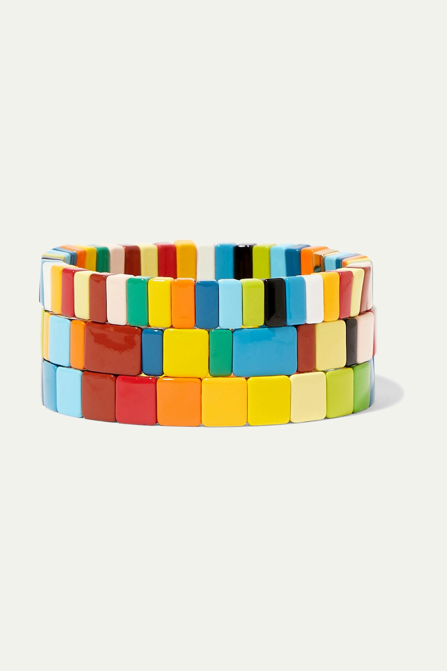Roxanne Assoulin, Rainbow Brite set of three enamel bracelets, £160