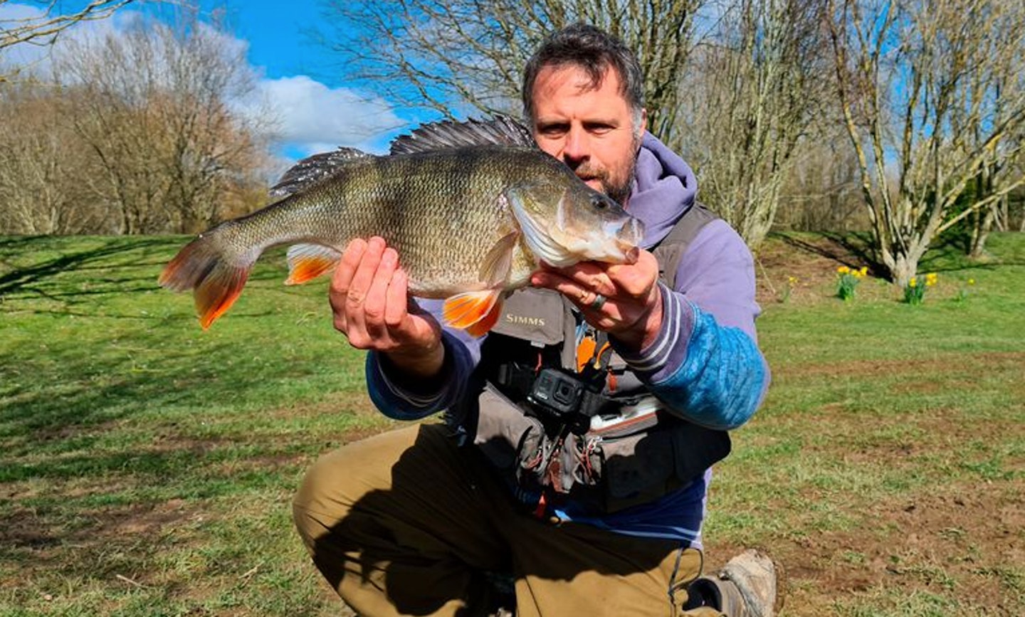 Guy Elson and his biggest perch of 4lb 6oz