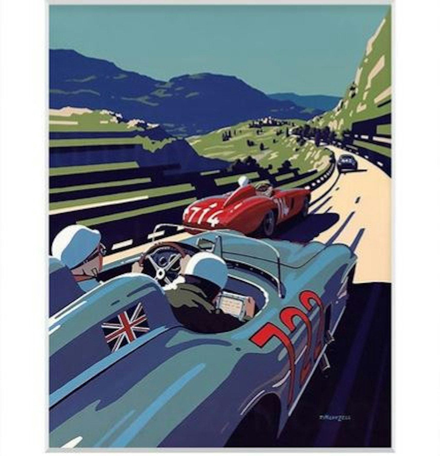 Vintage Race Car Touring Poster